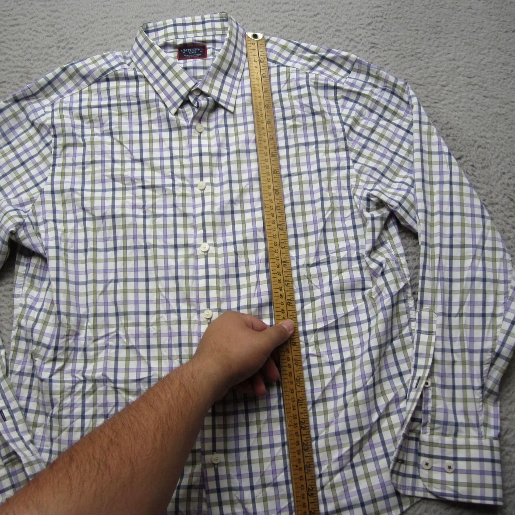 UNTUCKit UNTUCKit Shirt Mens L Purple Plaid Performance Button-Down Stretch Casual Shirt Size US L / EU 52-54 / 3 - 6 Thumbnail
