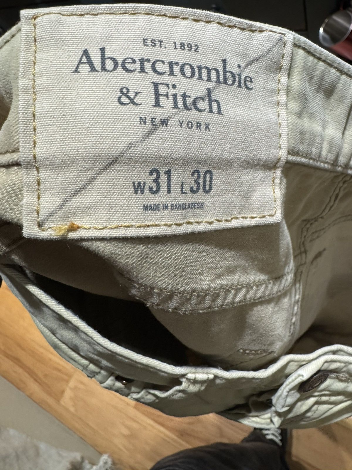 Abercrombie & Fitch 2000s Abercrombie & Fitch Tan Khaki Beige Pants 31W / 30L Size US 30 / EU 46 - 5 Thumbnail