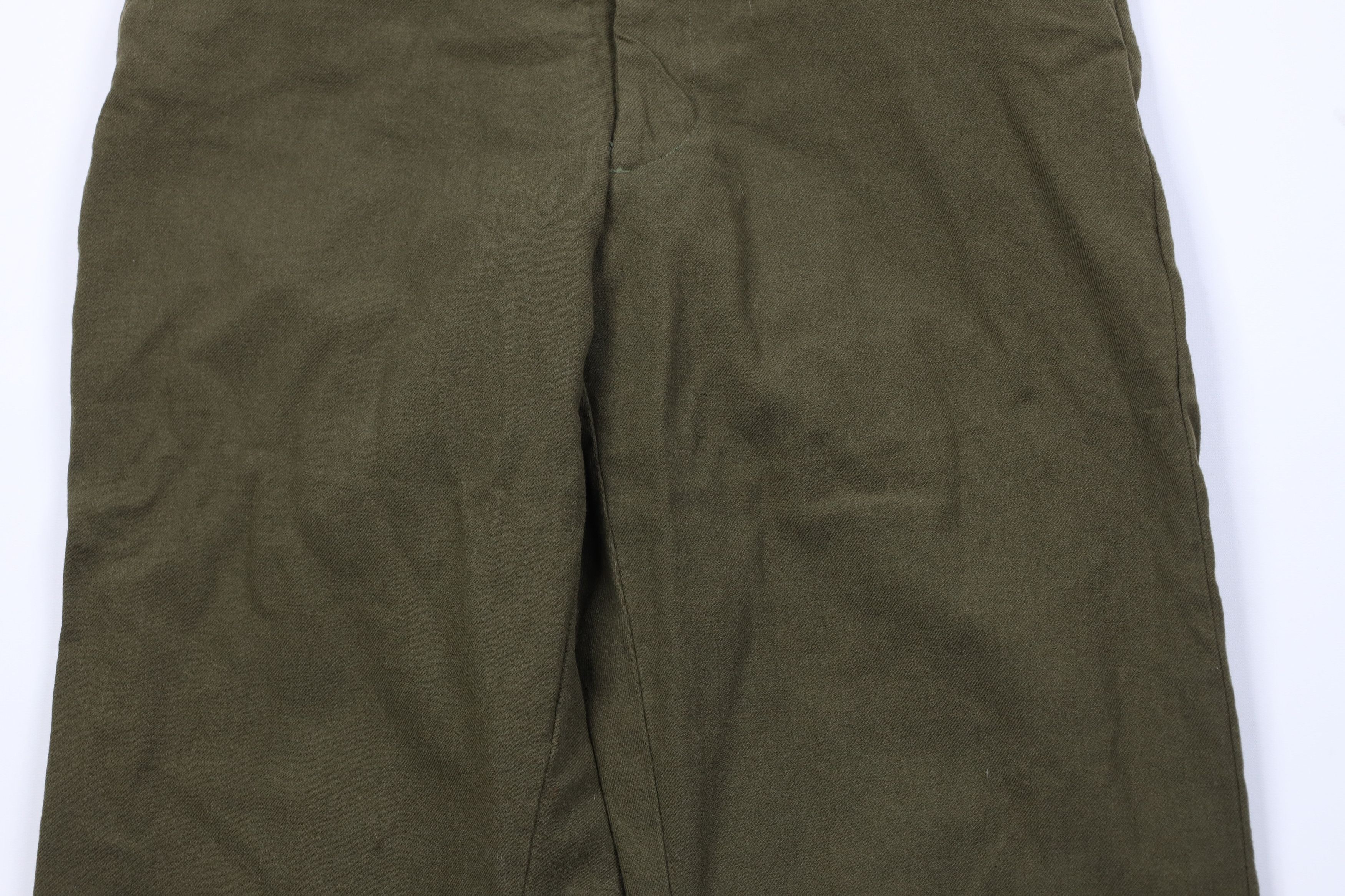 Vintage Vintage 50s Korean War Wool Wide Leg Trousers Pants Green Size US 30 / EU 46 - 3 Thumbnail