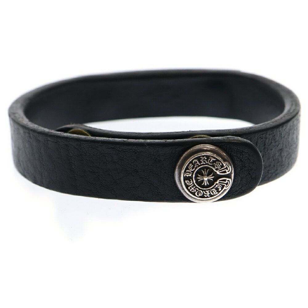 Chrome Hearts CHROME HEARTS LEATHER SILVER HEART CUFF PLATE BRACELET Size ONE SIZE - 2 Thumbnail