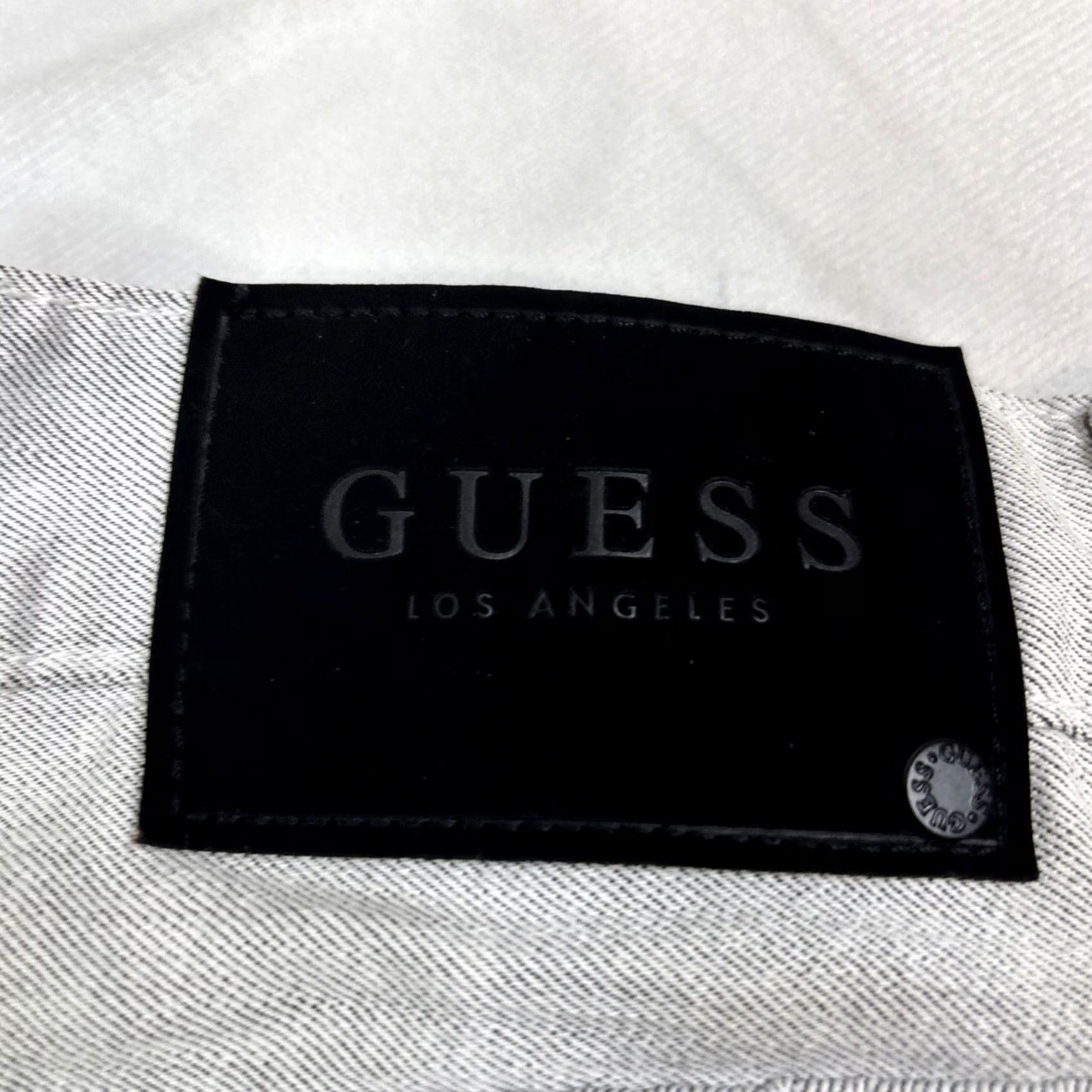 Guess GUESS Jeans Skinny FIT Men 29 x 30 Denim Gray White Vintage Distressed 5-Pocket Mens Regular Inseam 30 Rise Classic Slim Size US 29 - 2 Thumbnail