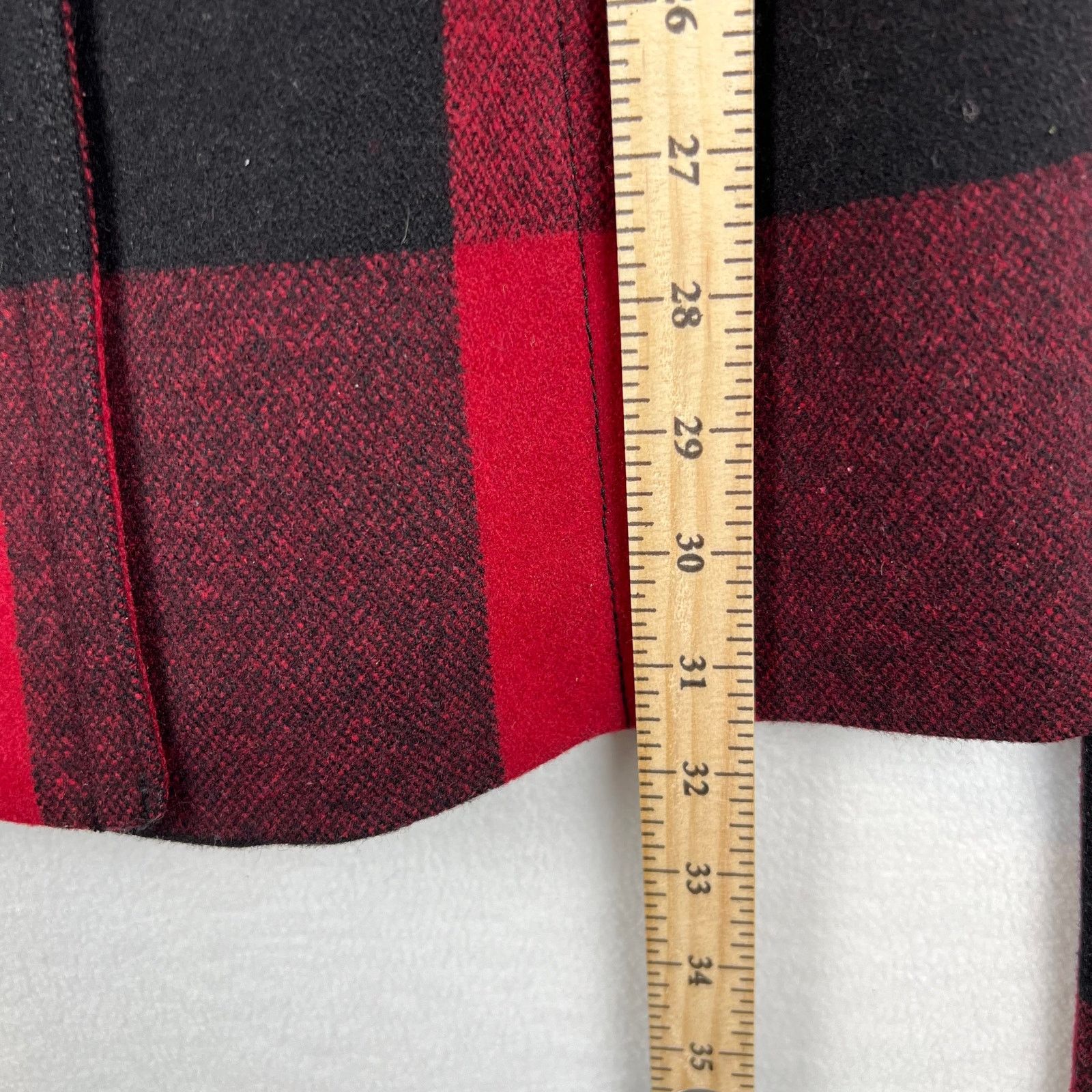 Banana Republic Banana Republic Buffalo Plaid Wool Coat Jacket XS Red Black Size XS / US 0-2 / IT 36-38 - 5 Thumbnail