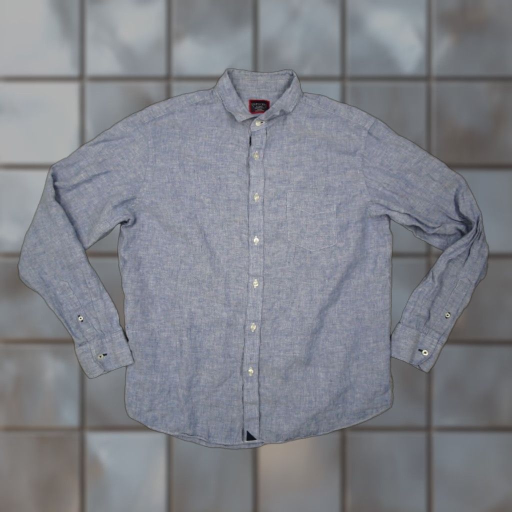UNTUCKit UNTUCKit Mens Blue Linen Button Up Shirt Extra Large Short Sleeve Wrinkle Resistant Breathable Size US XL / EU 56 / 4 - 1 Thumbnail