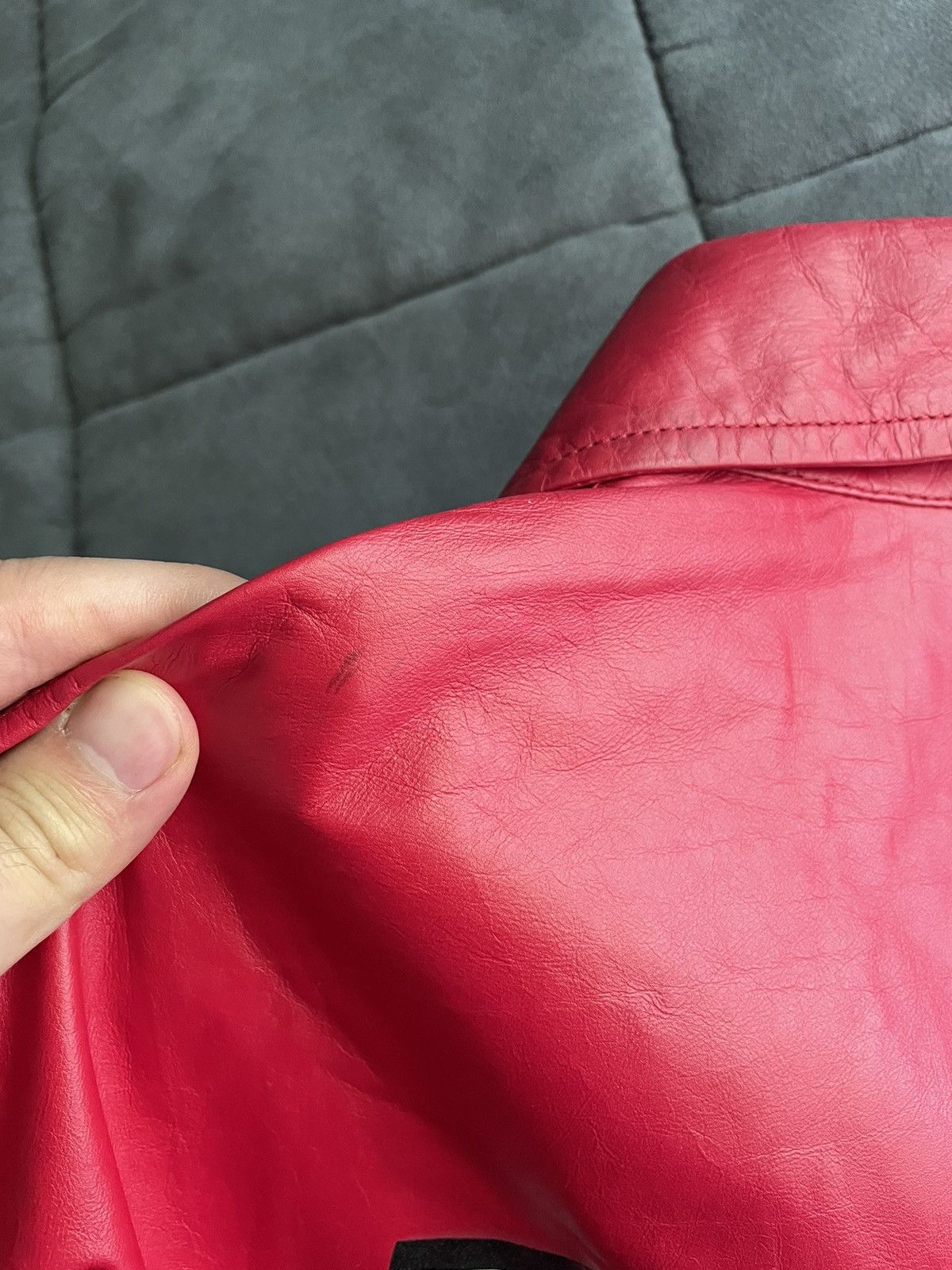 Balenciaga Balenciaga News Red Leather Jacket Size US L / EU 52-54 / 3 - 10 Thumbnail
