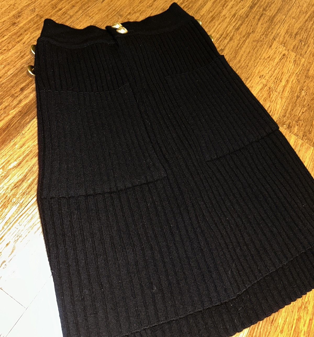 Balmain Balmain 6 Button Two Front Pocket 100% Wool Knitted Skirt Size 28" / US 6 / IT 42 - 5 Thumbnail