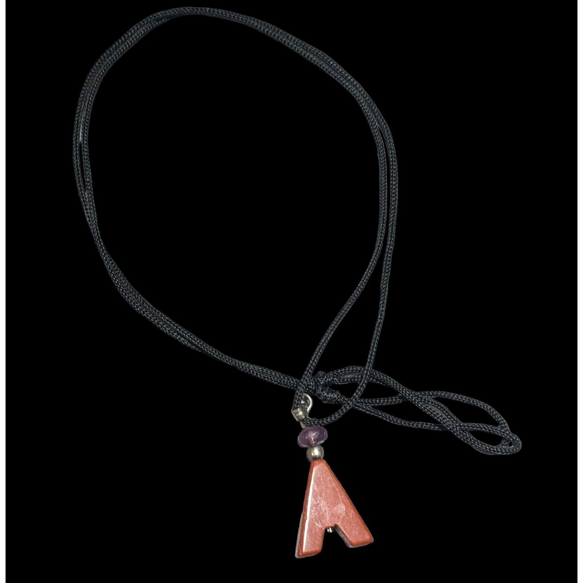 Other Red Jasper Minimalist Letter A Initial Necklace Size ONE SIZE - 3 Thumbnail