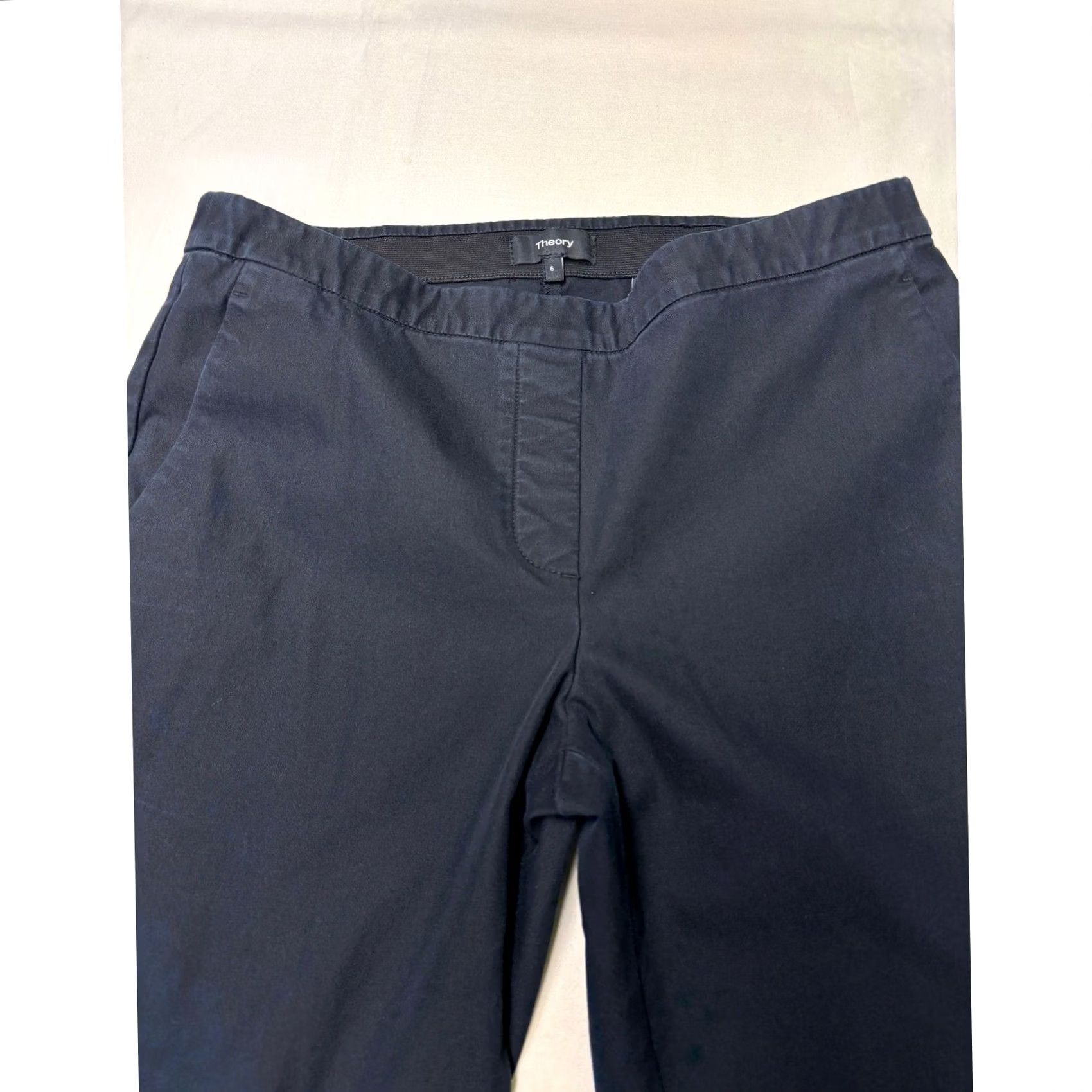 Theory Theory Thaniel Approach Black Stretch Cotton Pull On Slim Womens 6 W29 L26 USA Size ONE SIZE - 2 Thumbnail
