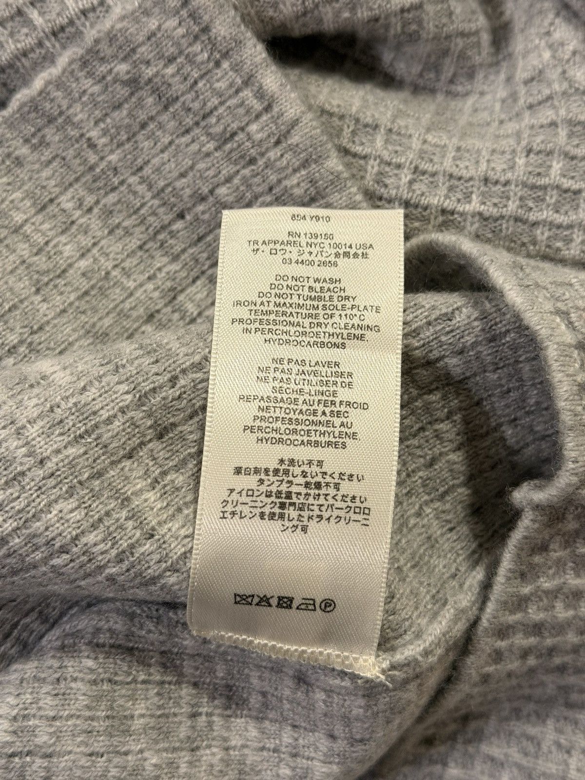 The Row The Row Barkley Wool/Cashmere Grey Button Waffle-Knit Shirt Size US L / EU 52-54 / 3 - 16 Thumbnail