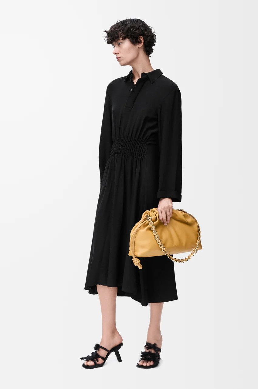 Loewe o1loc1c0525 Polo Dress in Stretch Viscose in Black Size S / US 4 / IT 40 - 2 Thumbnail