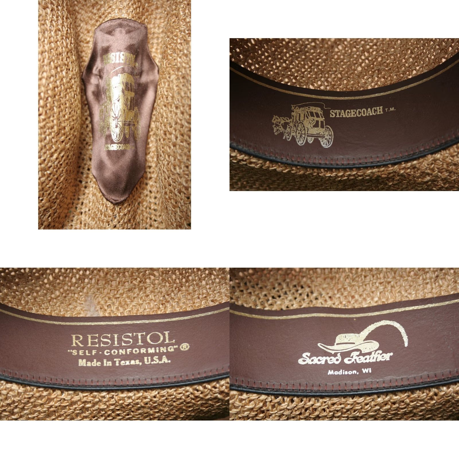 Vintage VINTAGE Resistol Stagecoach Self Conforming Straw Cowboy Hat XS Tan Men XS Cap Pit? (Note: corrected below) Size ONE SIZE - 8 Thumbnail