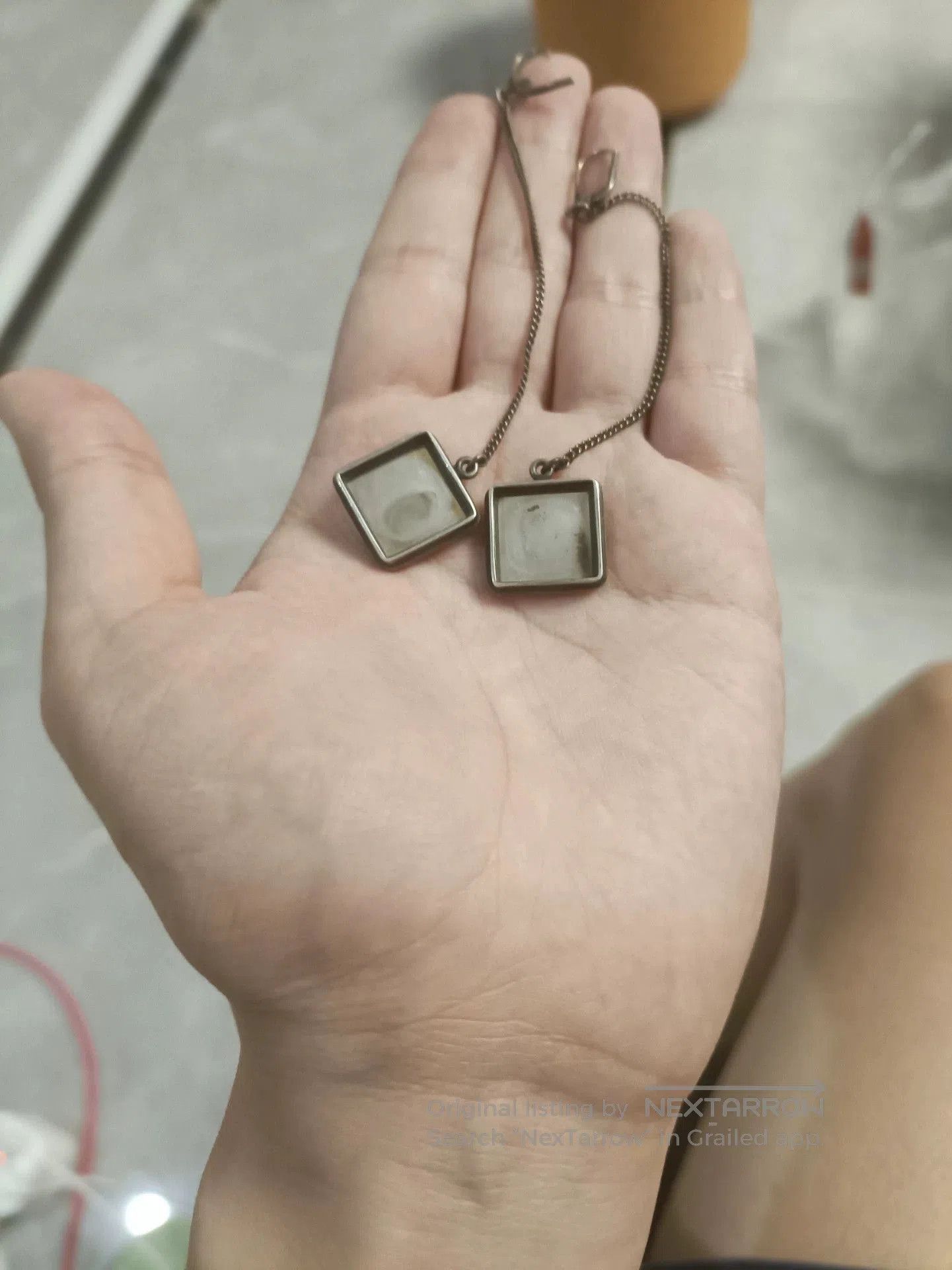 Ann Demeulemeester Ann Demeulemeester Silver Square Earrings. Size ONE SIZE - 3 Thumbnail