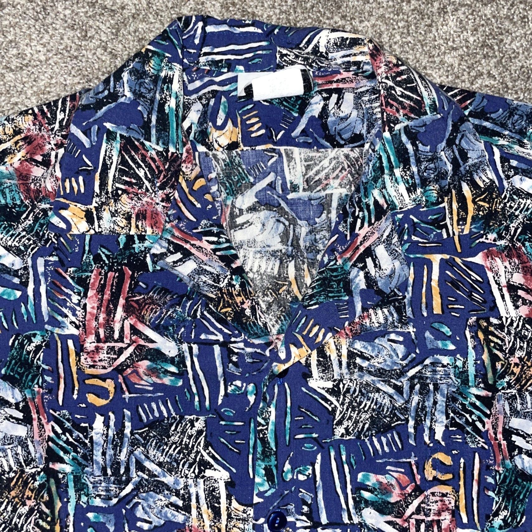Hilo Hattie VINTAGE Hilo Hattie Blue Geometric Hawaiian Shirt Mens L Size US L / EU 52-54 / 3 - 2 Thumbnail