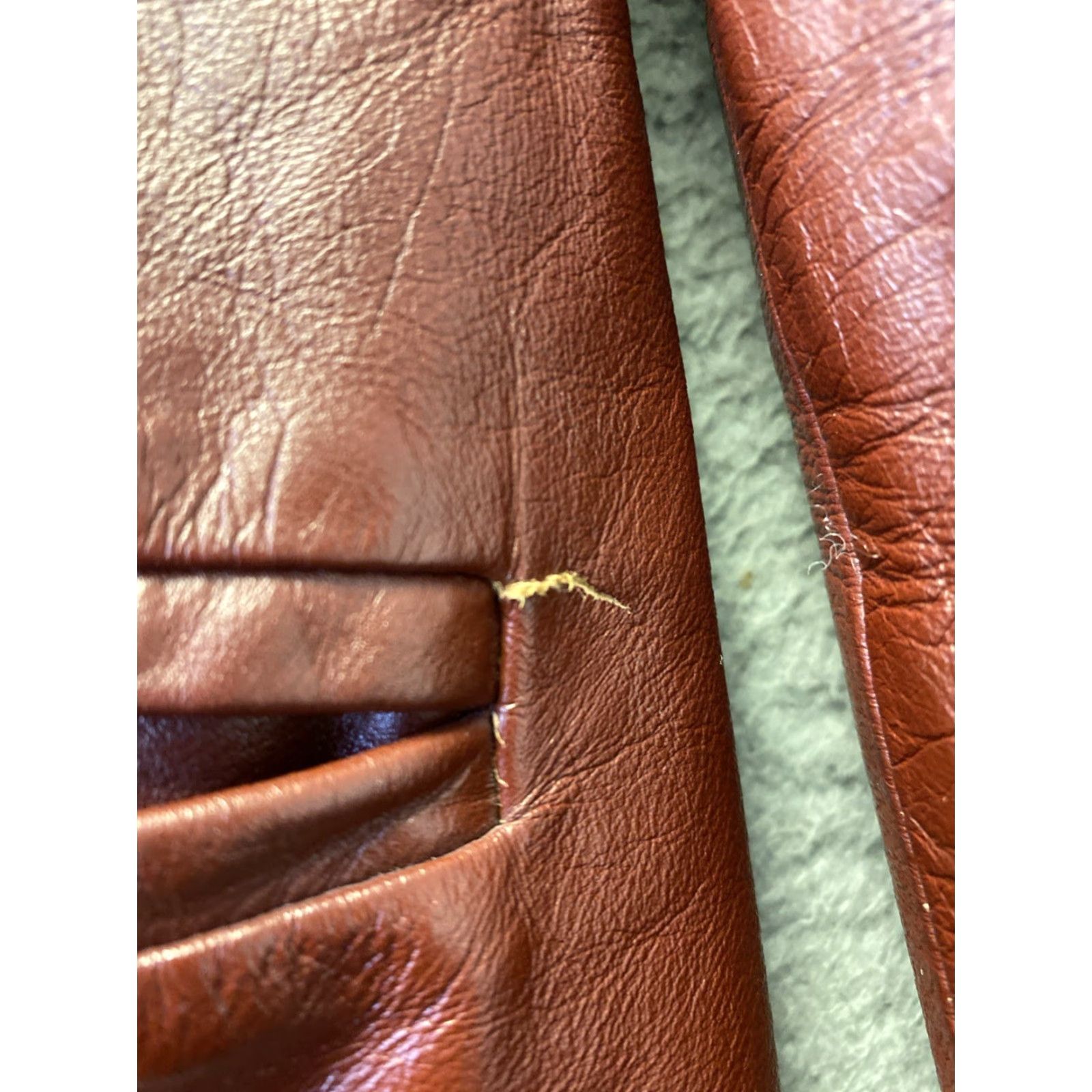 Vintage VINTAGE Berman’s Leather Jacket Women’s 14 Rust Brown / 0099 Jacket Women Rust Cognac 80s Casual Button Dry Clean Only Size XL / US 12-14 / IT 48-50 - 4 Thumbnail