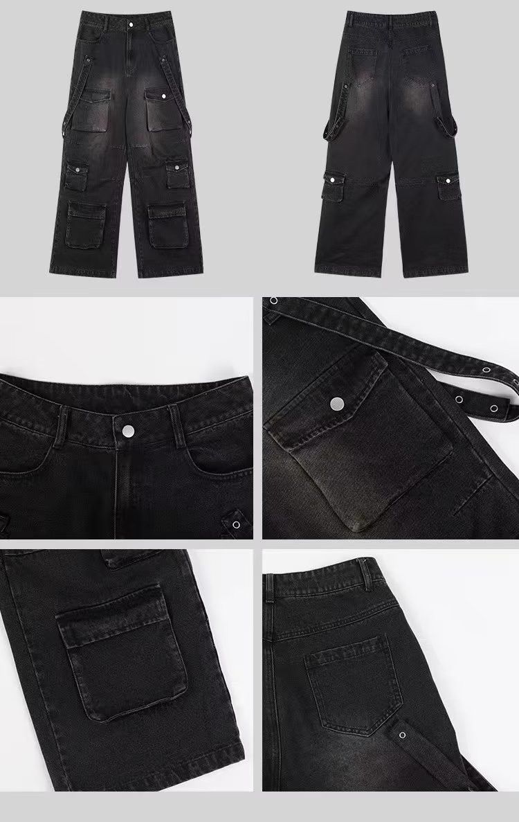 Designer × Japanese Brand × Jean Multiple Pockets Baggy Cargo Jeans Size US 31 - 6 Thumbnail