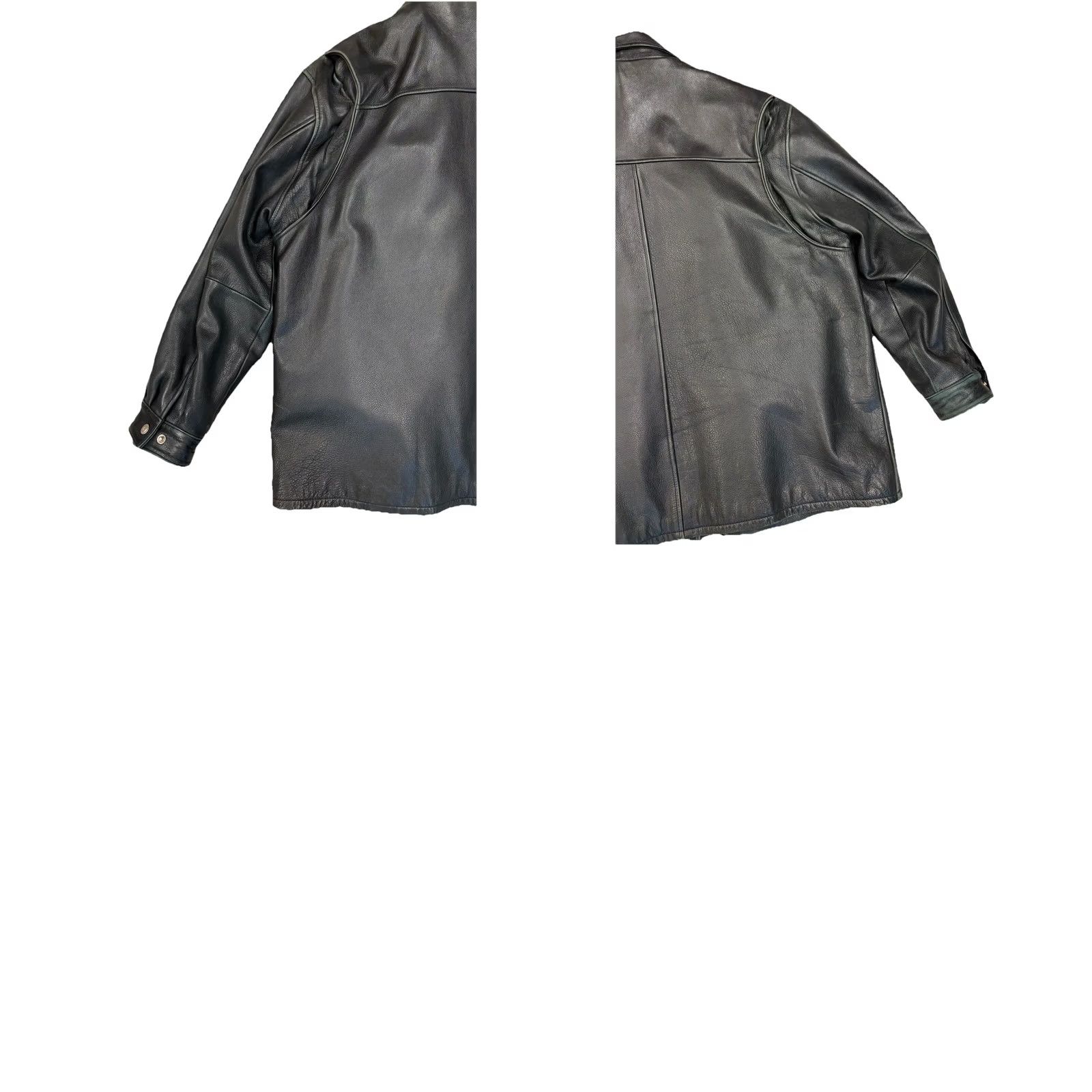 Vintage VINTAGE Pelle Studio Leather Jacket Mid-Length XL Black Zip Lined Thermal Windproof Biker Style Mens Size US XL / EU 56 / 4 - 10 Thumbnail