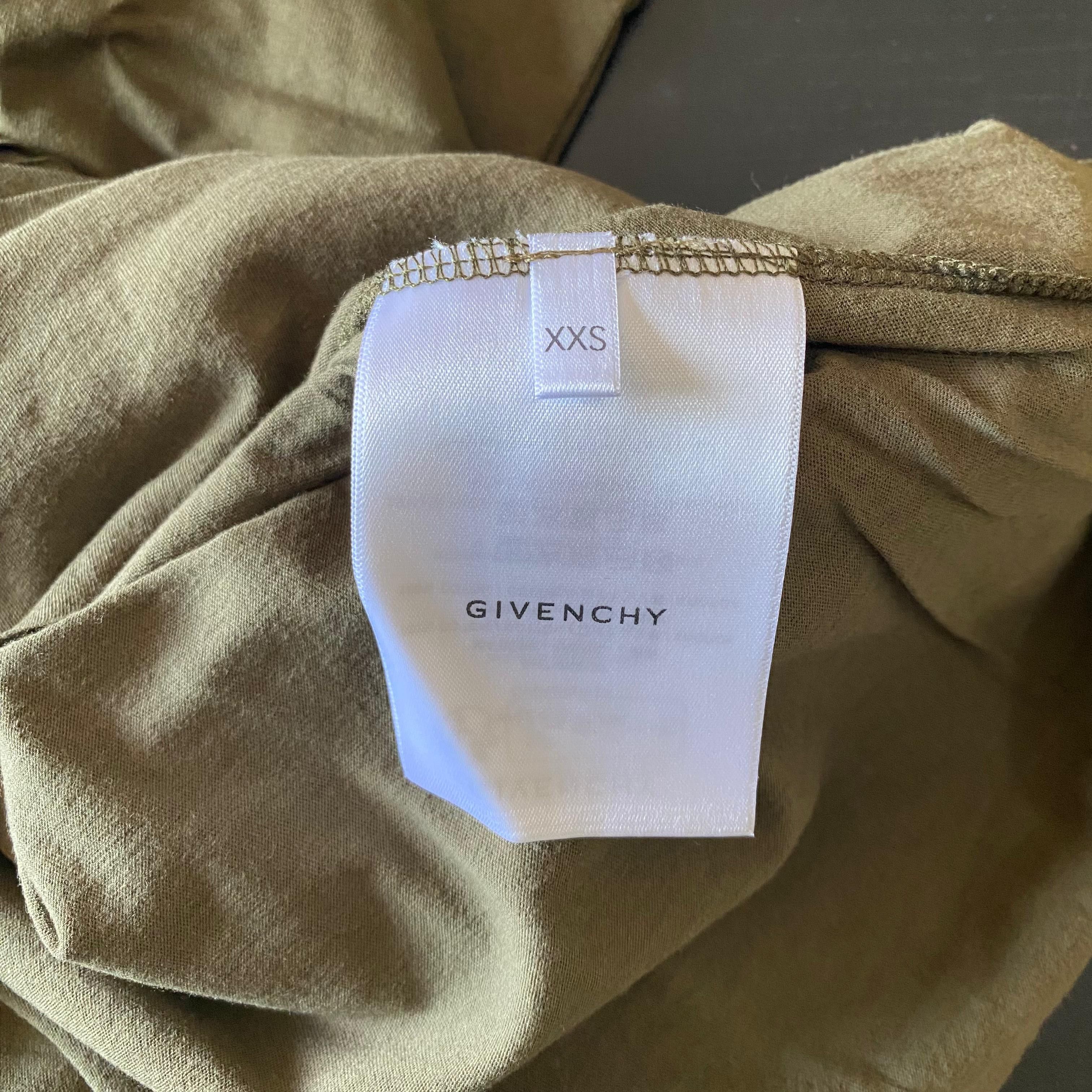 Givenchy Khaki Double Layer Cut-Out T-Shirt Size US XXS / EU 40 - 8 Thumbnail