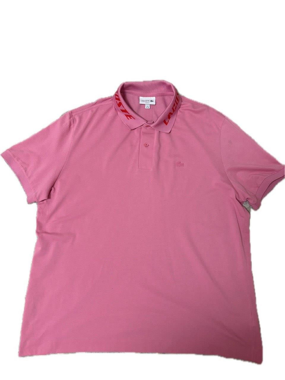 Lacoste Lacoste Slim Fit Polo – Pink / Red Collar Logo Size US XXL / EU 58 / 5 - 8 Thumbnail