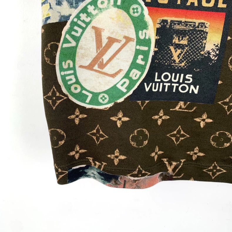 Louis Vuitton Louis Vuitton 24 brown logo full print cotton crewneck sho Size XS / US 0-2 / IT 36-38 - 4 Thumbnail