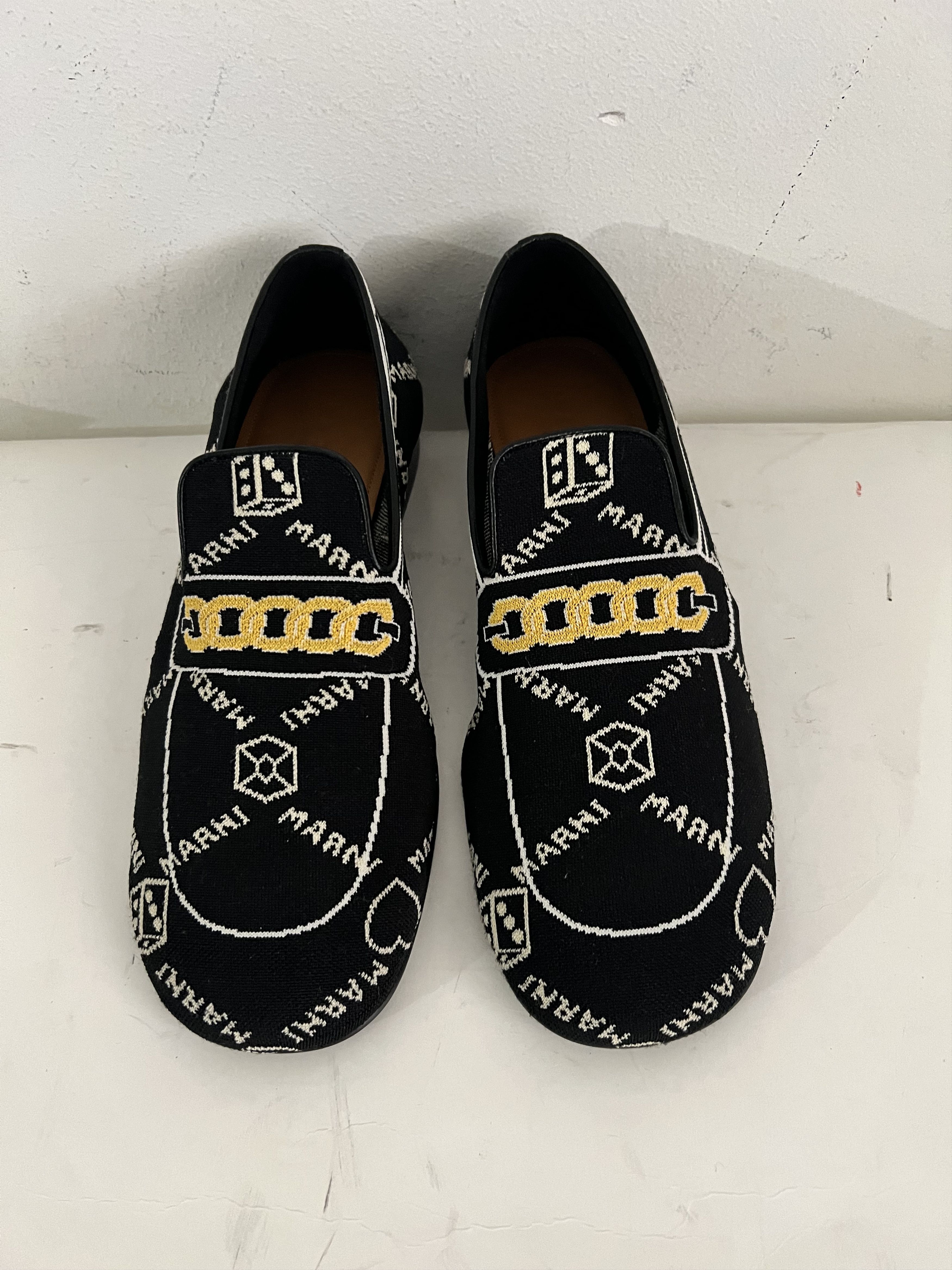 Marni Marnigram Trompe L'oeil Jacquard Moccasins Size US 10 / EU 43 - 4 Thumbnail