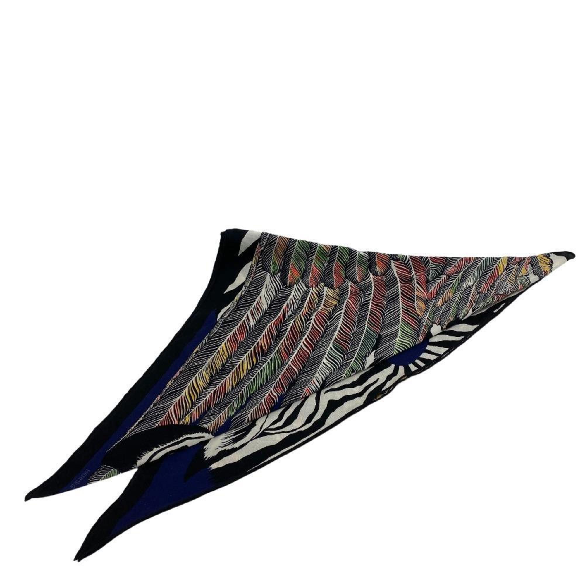 image of Hermes Triangle Geant Zebra Pegasus Scarf Muffler Black Unisex Z0006219, Women's