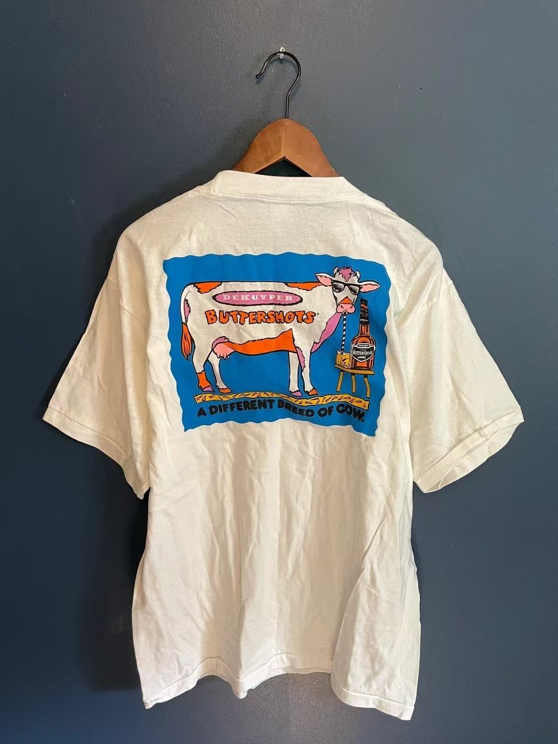 Vintage White Washed Vintage Cow Print Cotton T-Shirt Size US M / EU 48-50 / 2 - 1 Thumbnail