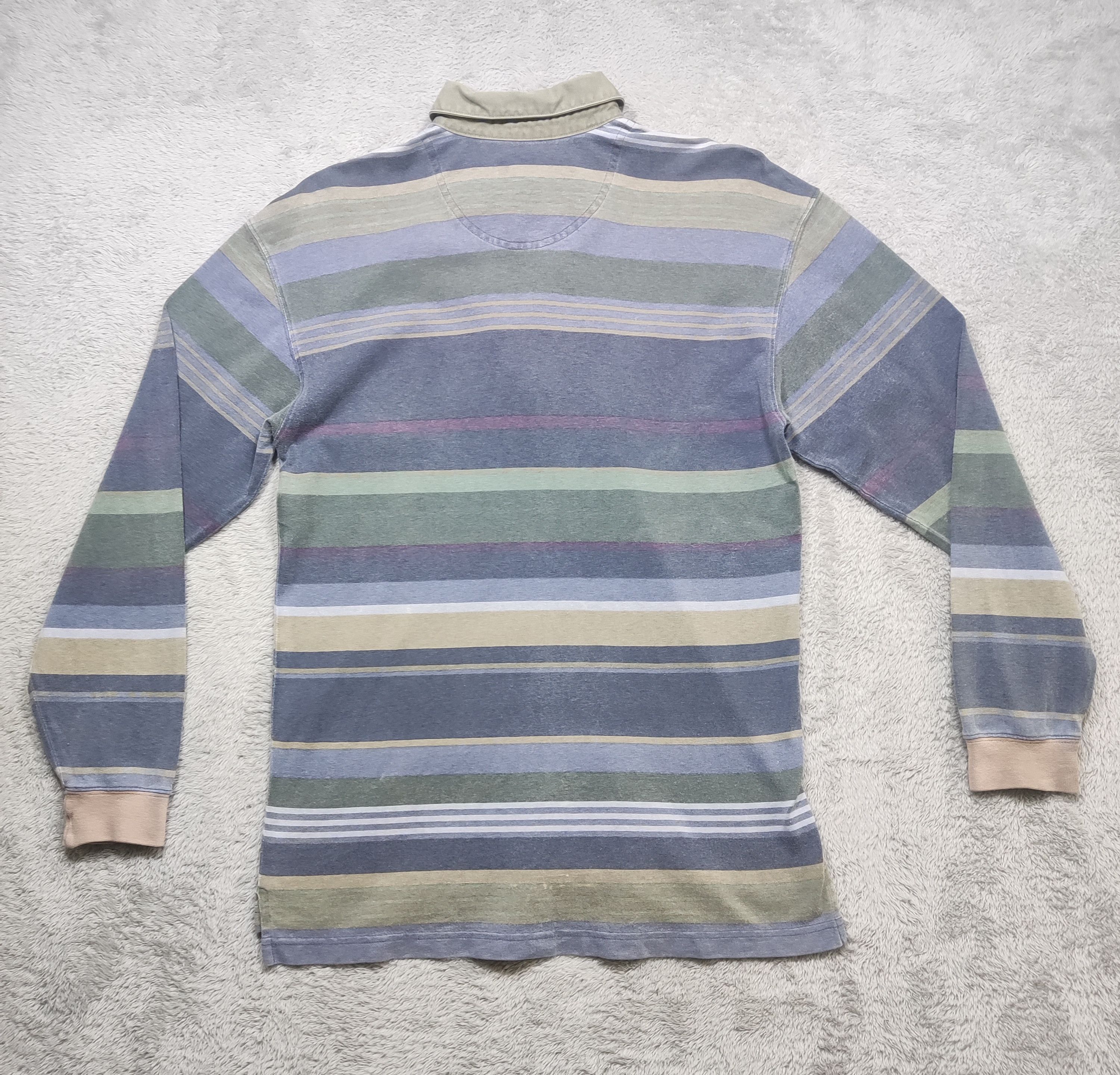 L.L. Bean Vintage LL Bean Striped 1/4 Zip Shirt Distressed Pullover Size US M / EU 48-50 / 2 - 4 Thumbnail