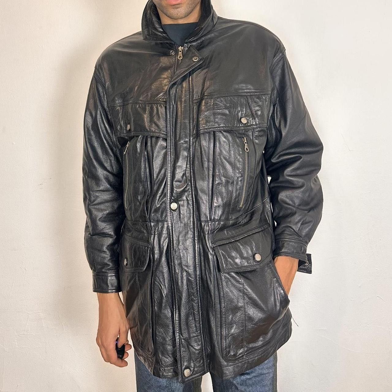 Vintage Vintage Global Identity Black Aviation Leather Jacket - Med Size US M / EU 48-50 / 2 - 1 Thumbnail