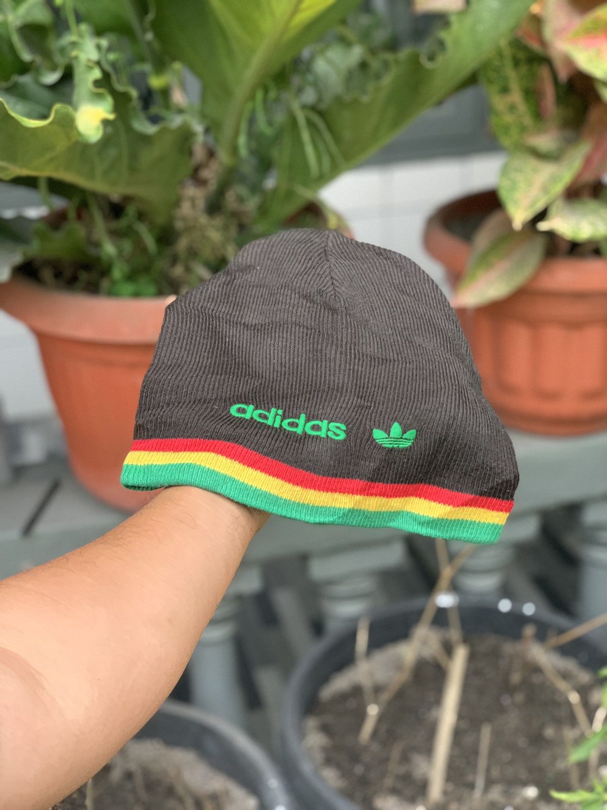 Adidas × Vintage Vintage ADIDAS Rasta Jamaican beanie hat 90s Size ONE SIZE - 1 Thumbnail