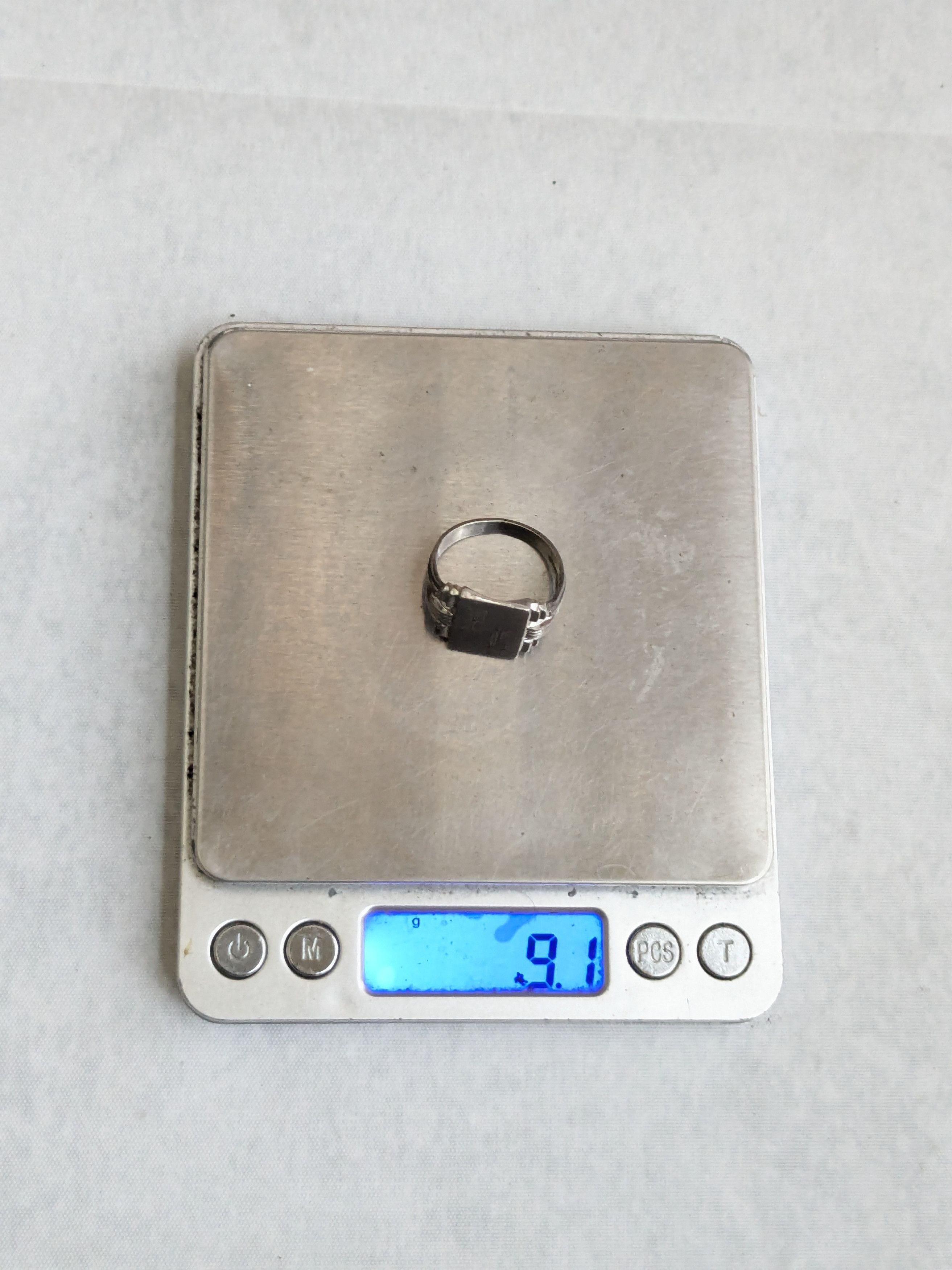 Jewelry Vintage Sterling Silver Signet Ring 11.25 Rectangle Monogram Size ONE SIZE - 15 Thumbnail