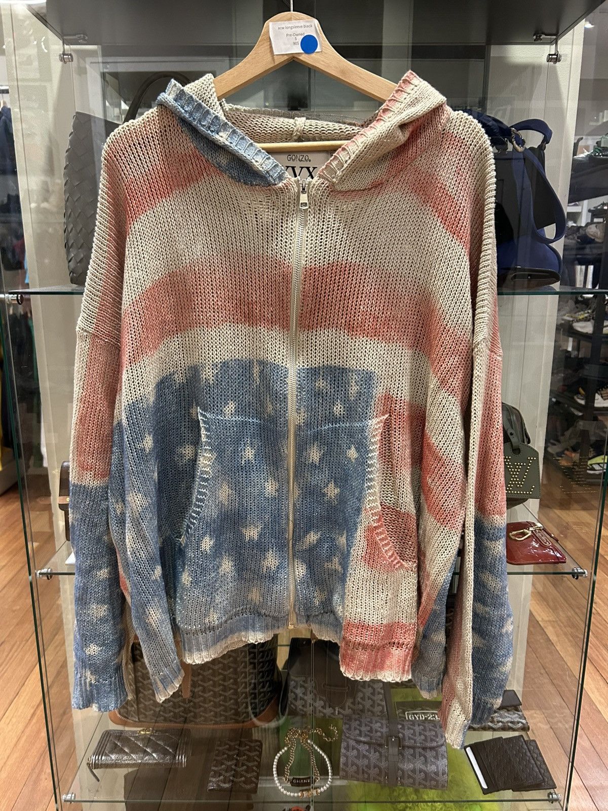 Other YVX Knit American Flag Zip Up Hoodie Size US XL / EU 56 / 4 - 1 Thumbnail