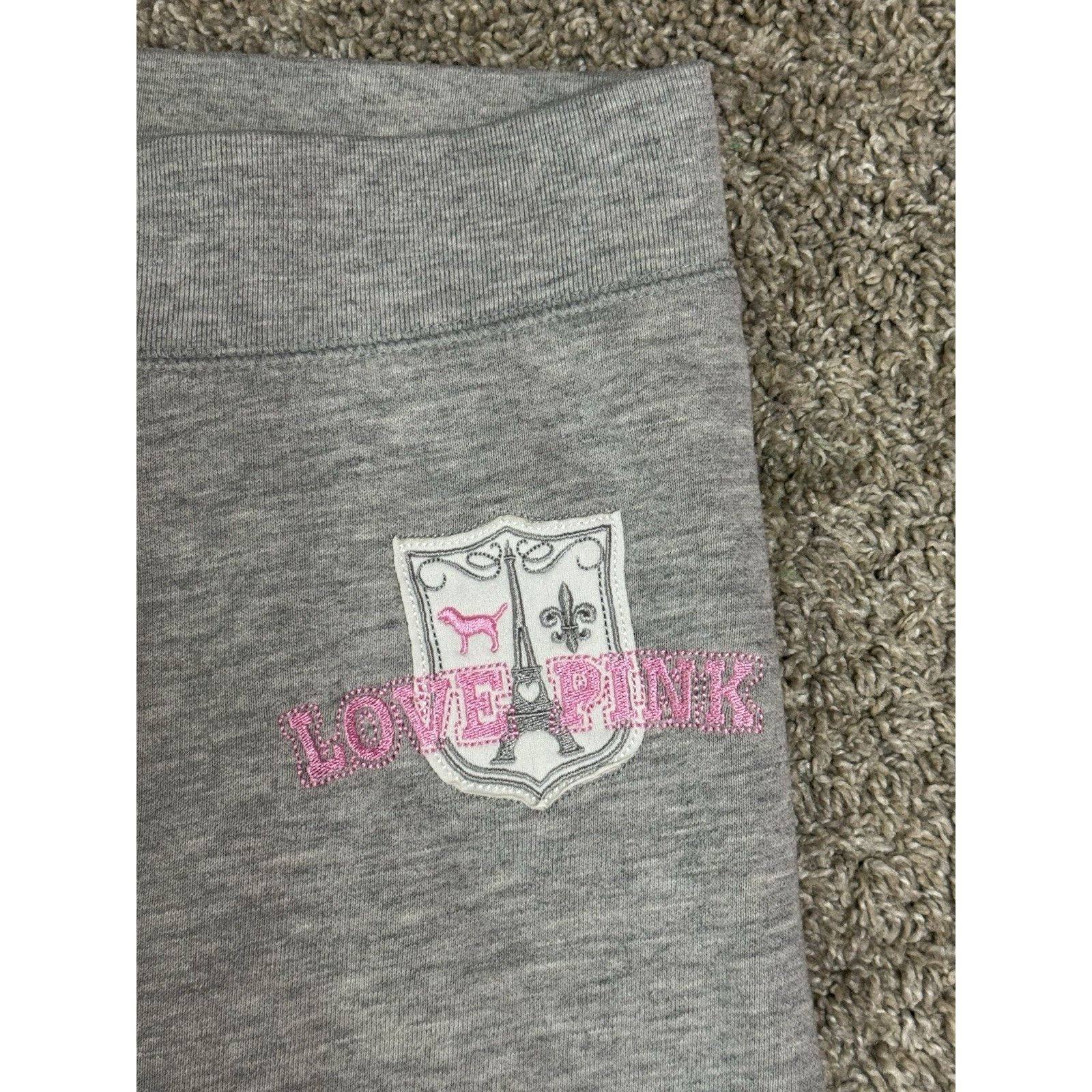 Pink Y2K VICTORIA’S SECRET PINK Gray Crop Sweatpants Joggers S Size 28" / US 6 / IT 42 - 4 Thumbnail