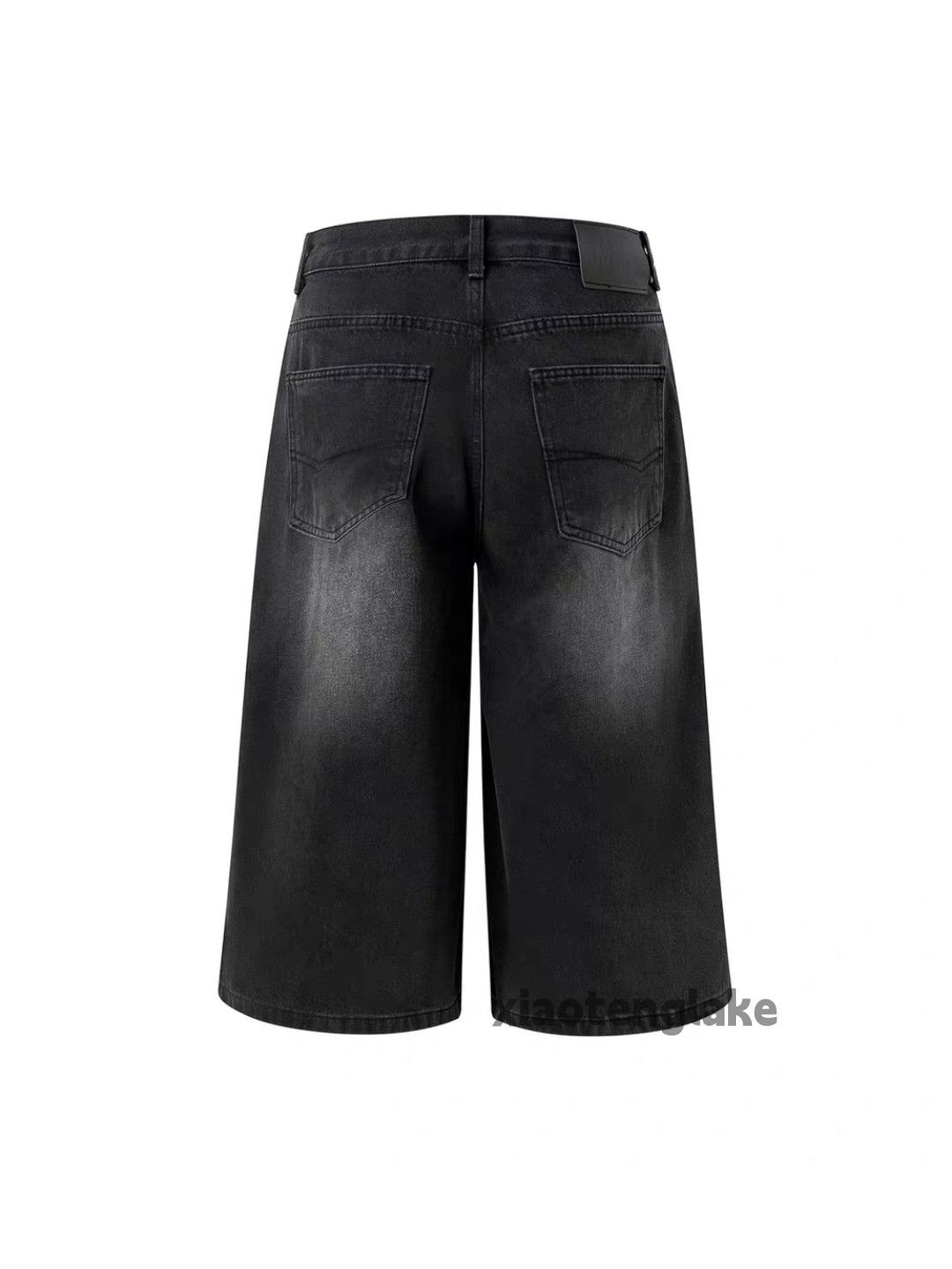 Designer Unisex washed faded loose baggy skate workwear shorts Size US 31 - 5 Thumbnail