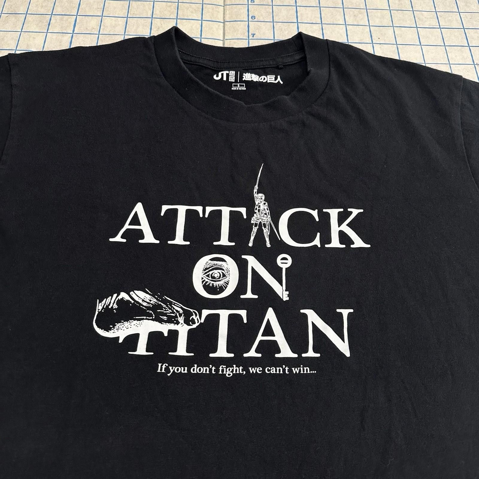 Uniqlo Uniqlo Japan Attack on Titan Shirt Black Small AOT Size US S / EU 44-46 / 1 - 2 Thumbnail