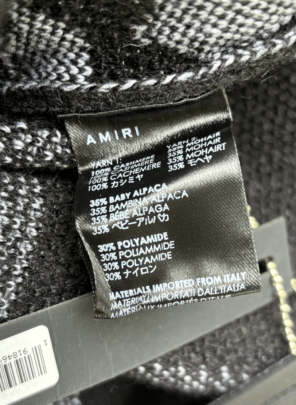 Amiri Amiri Logo Check Crew Mohair Cashmere Size US L / EU 52-54 / 3 - 10 Thumbnail