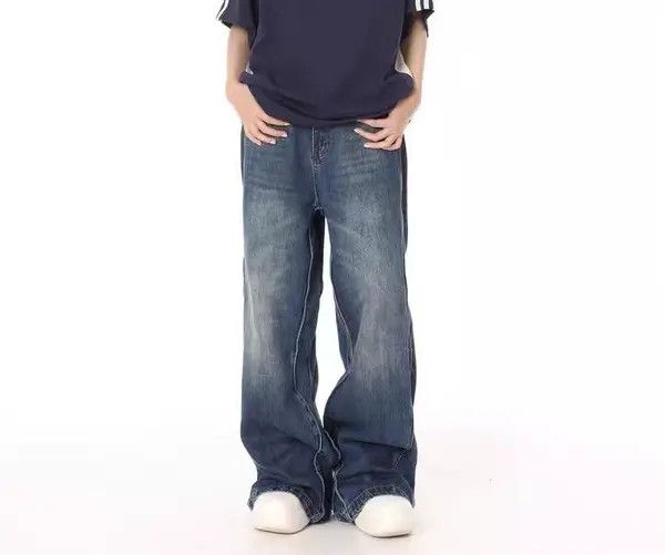 Japanese Brand × Jean Street washed distressed loose wide leg jeans Size US 32 / EU 48 - 4 Thumbnail