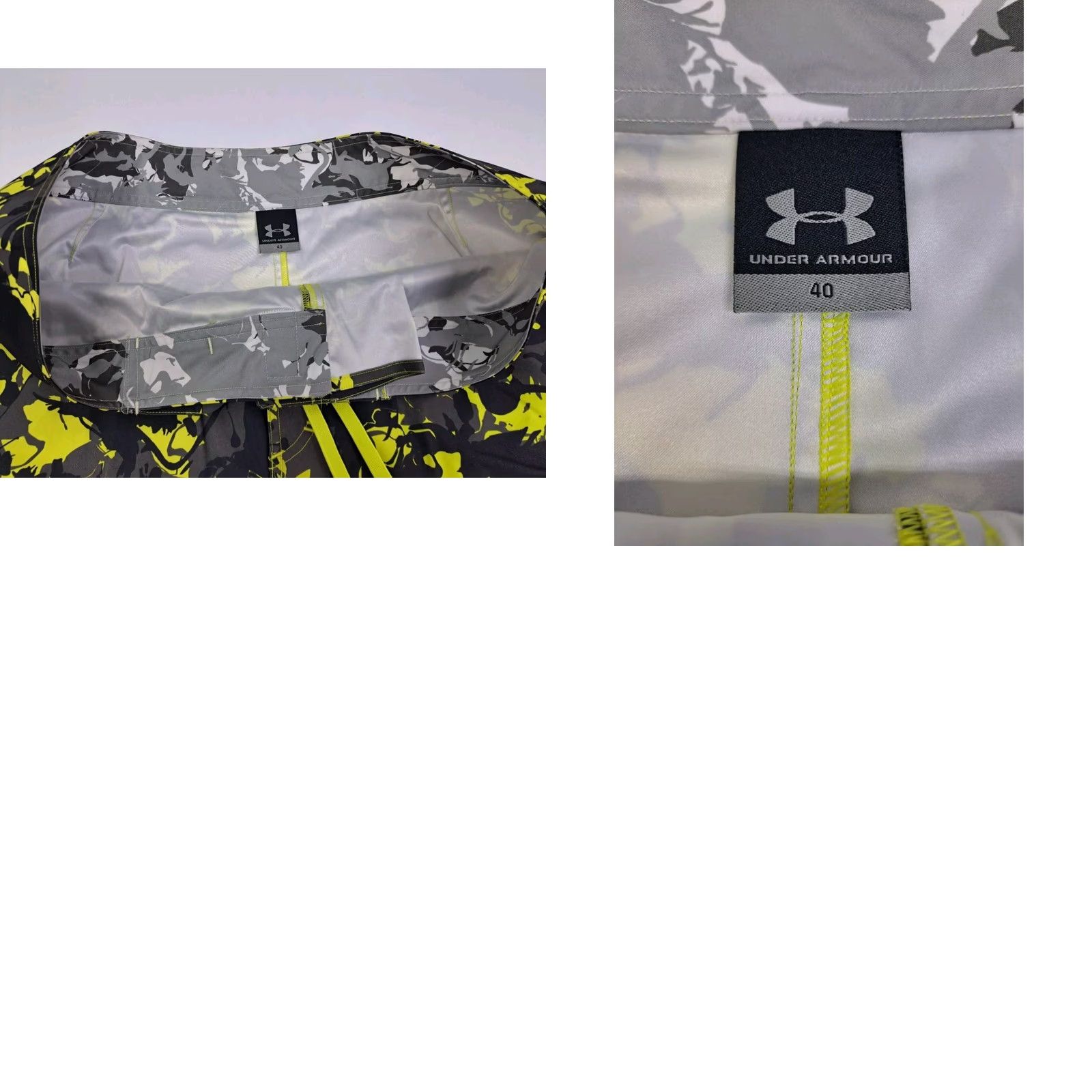 Under Armour Under Armour Mens Boardshorts 40 Black/Yellow Camouflage Polyester Quick Dry Drawstring Side Zip Pocket Beach Surfing Mens Size US 40 / EU 56 - 8 Thumbnail