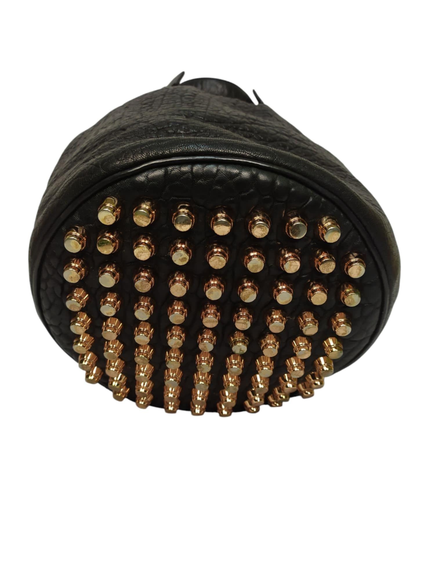 Alexander Wang × Genuine Leather Alexander Wang Diego Black Pebbled Leather Bucket Bag Size ONE SIZE - 6 Thumbnail