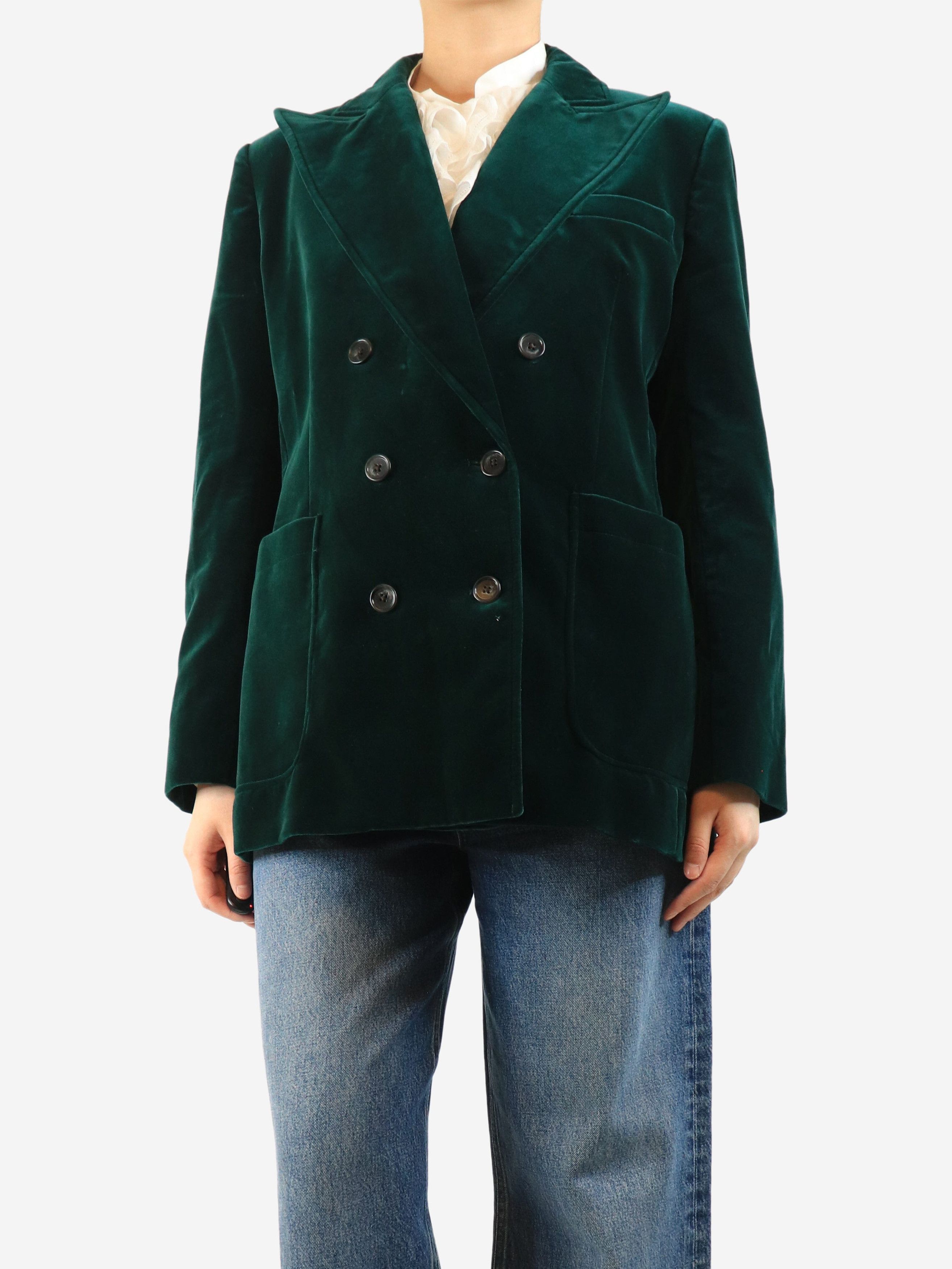Other Emerald double-breasted velour blazer - UK 14 Size L / US 10 / IT 46 - 1 Thumbnail