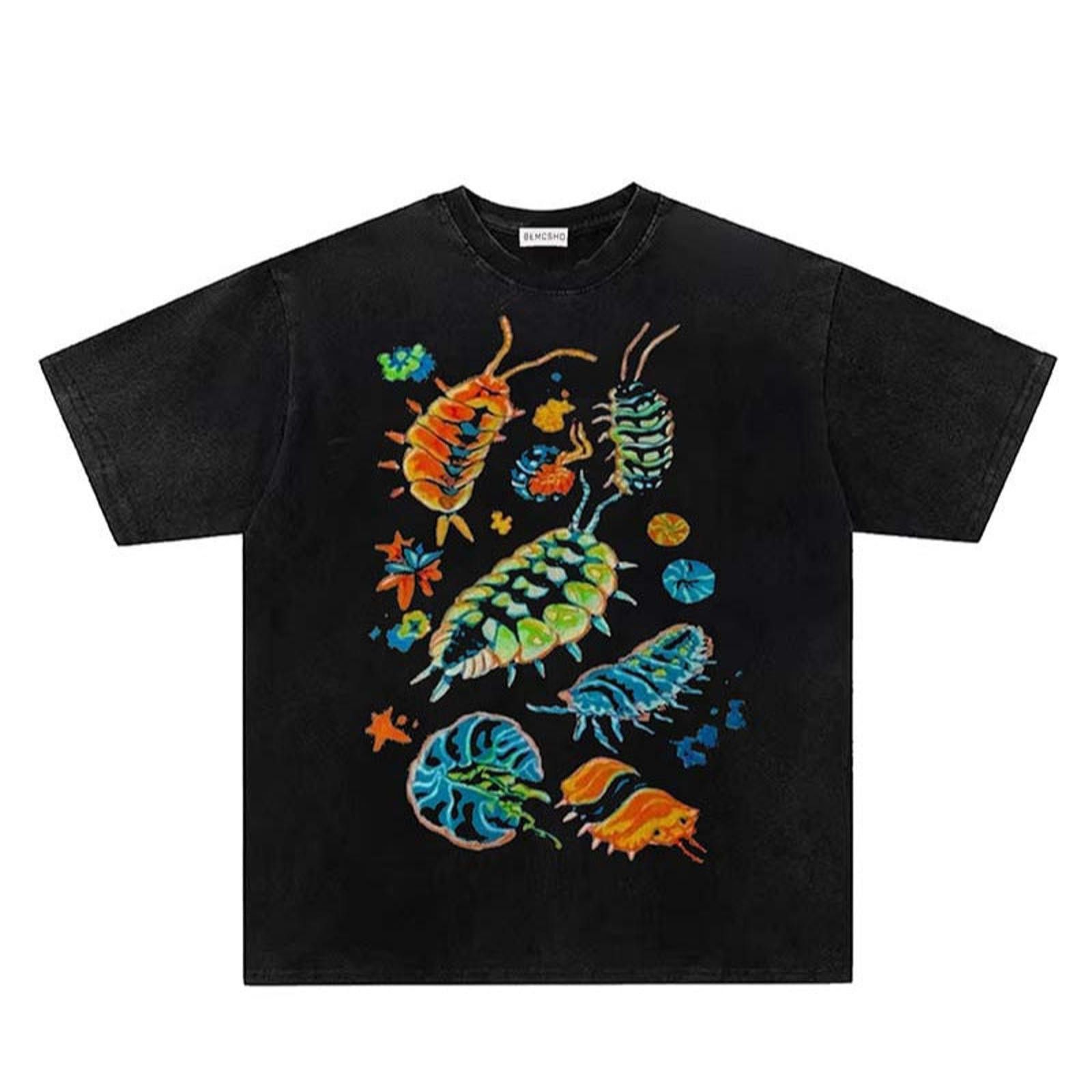 Vintage Neon Bug-Print Washed Heavy Tee | Isopod Creature Size US L / EU 52-54 / 3 - 1 Thumbnail