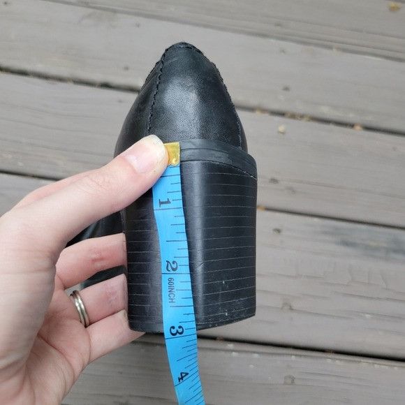 Vintage Vintage 90s y2k MIA Square Toe Chunky Heel Black Leather Low Size US 7.5 / IT 37.5 - 8 Thumbnail