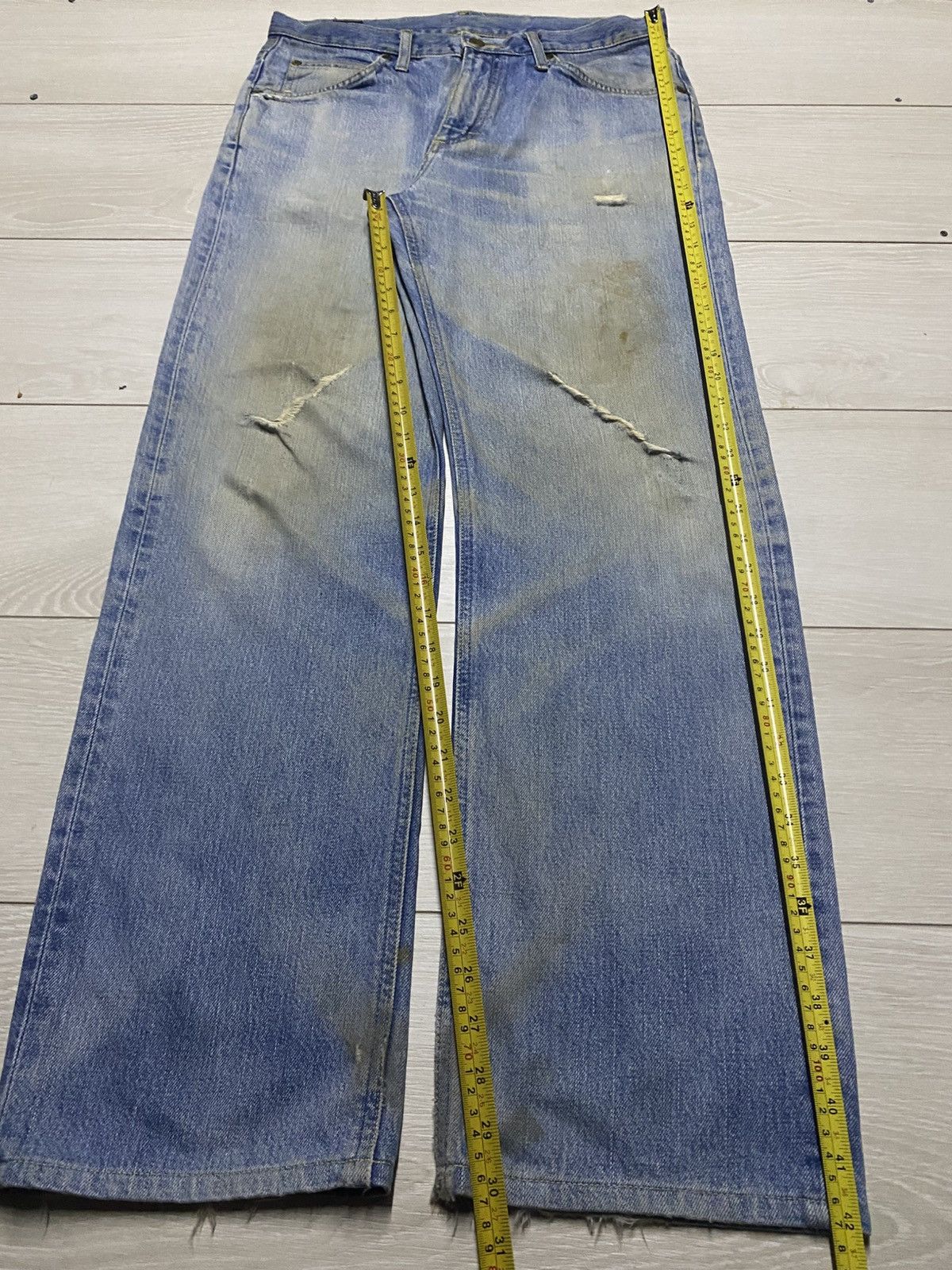 Lee × Number (N)ine Vintage Lee Riders Mud Wash Distressed Loose Jeans Size US 32 / EU 48 - 17 Thumbnail