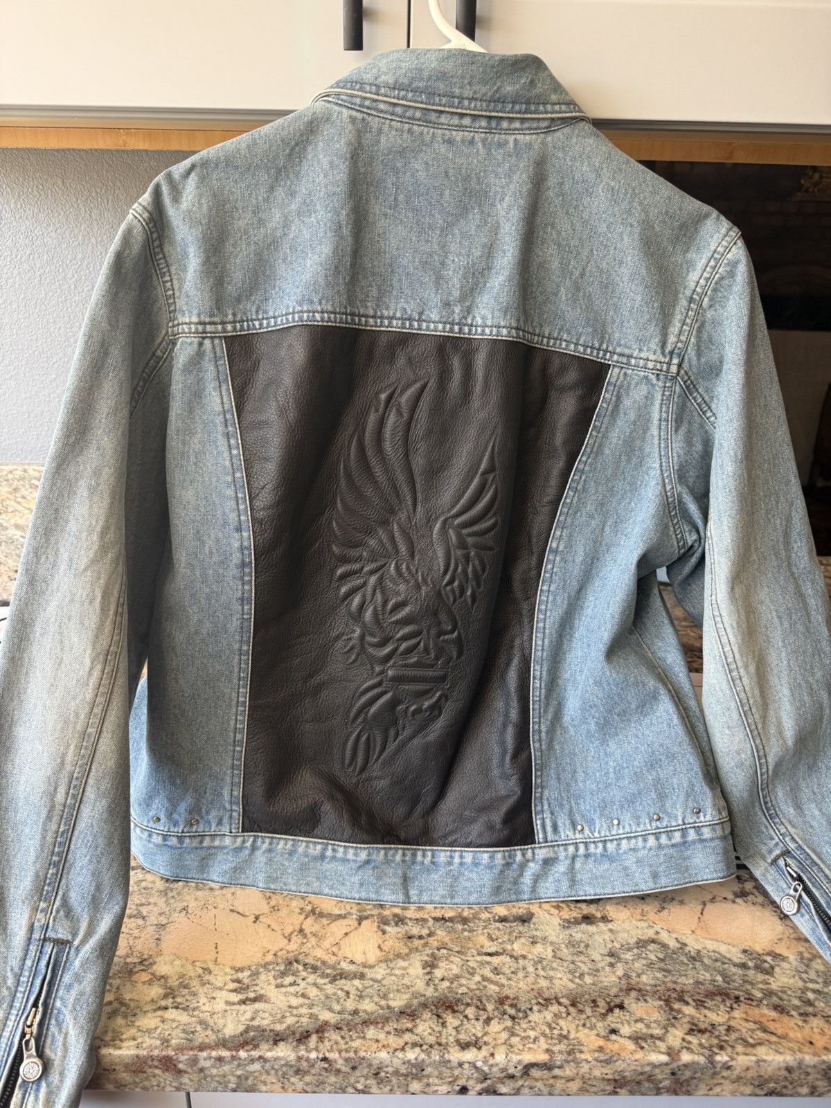 Harley Davidson Denim and leather Harley Davidson jacket -womens Size XL / US 12-14 / IT 48-50 - 3 Thumbnail