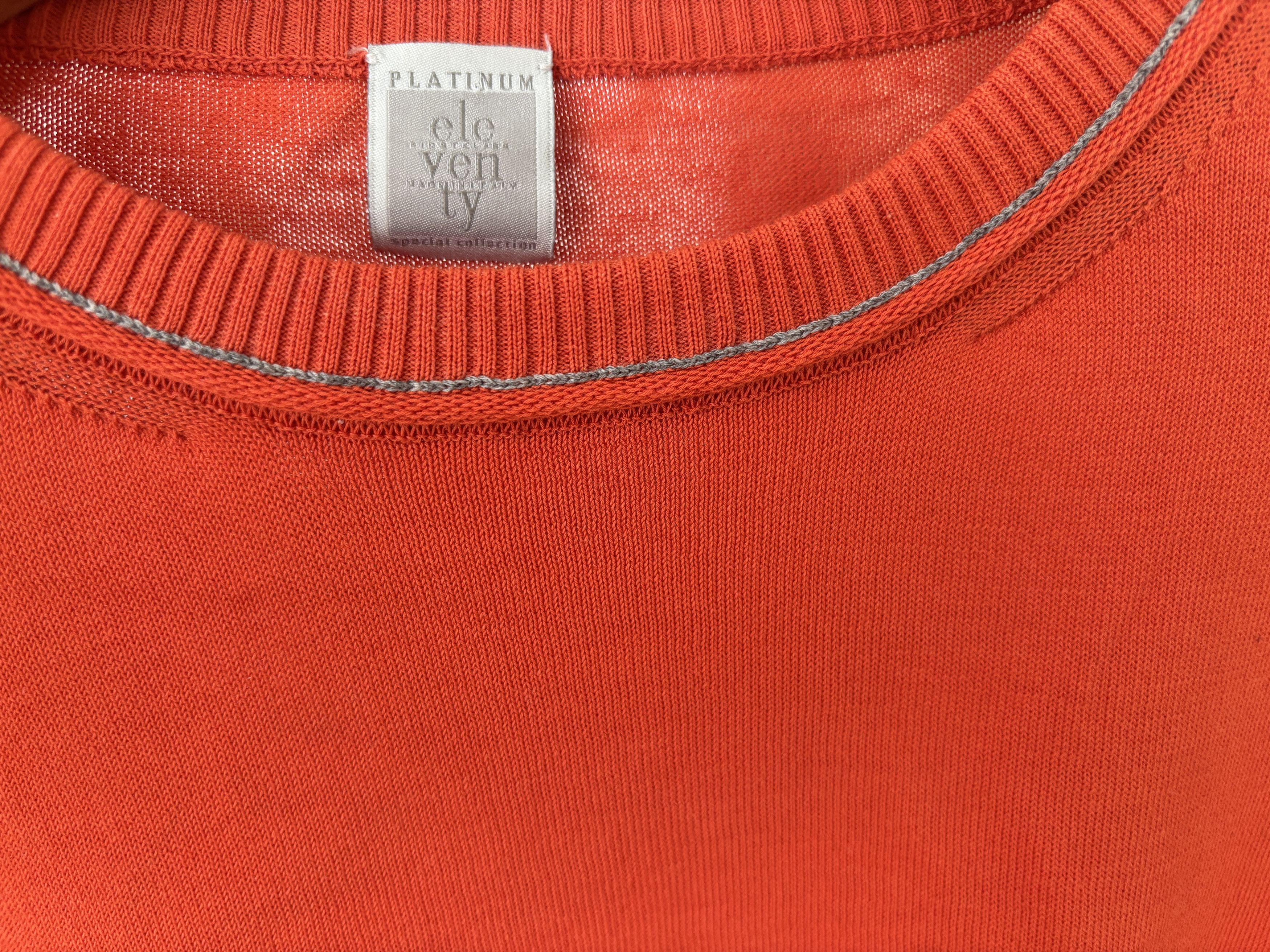 Eleventy $455 Crewneck Slim Fit Cotton Sweater in Orange - Medium Size US L / EU 52-54 / 3 - 9 Thumbnail