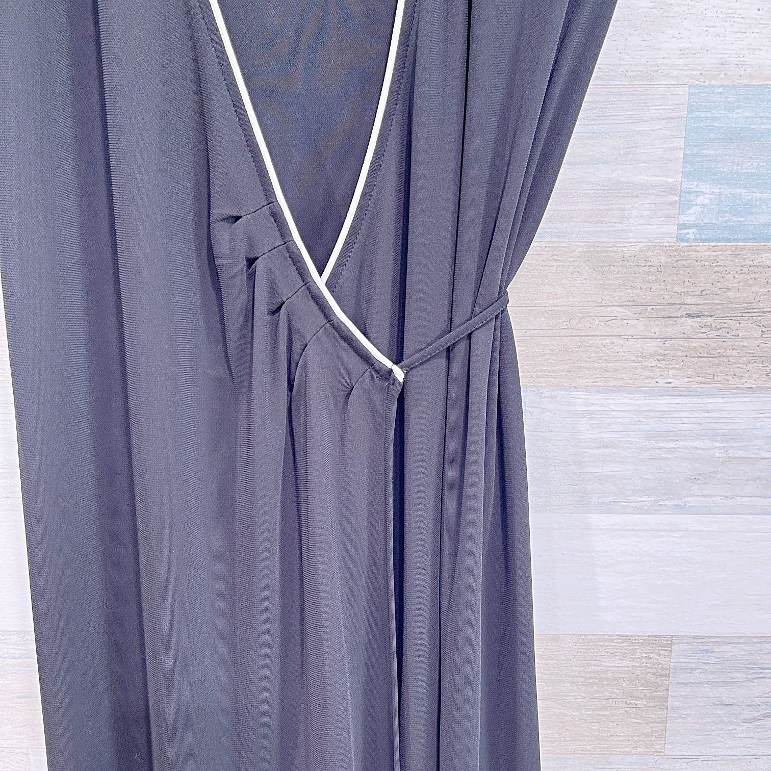 Other × Vintage THE LIMITED Tipped Wrap Dress Black White Womens Small Size S / US 4 / IT 40 - 4 Thumbnail