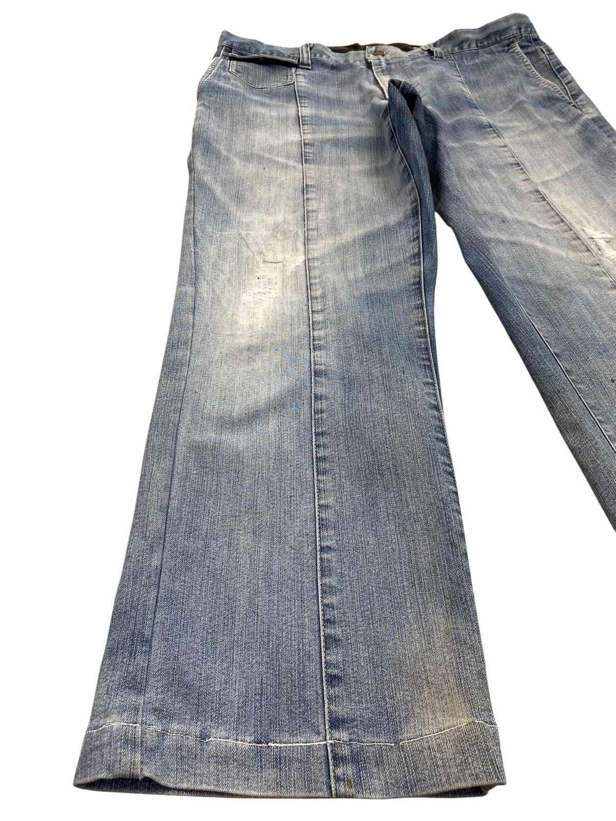 If Six Was Nine Vintage Japanese Blue House 3 Quaters Faded Jeans Style Size US 35 - 5 Thumbnail