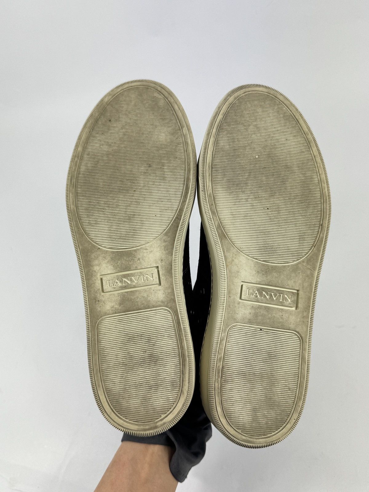 Lanvin BURGUBDY VELVET AND PATENT TOE SNEAKERS Size US 8 / EU 41 - 5 Thumbnail