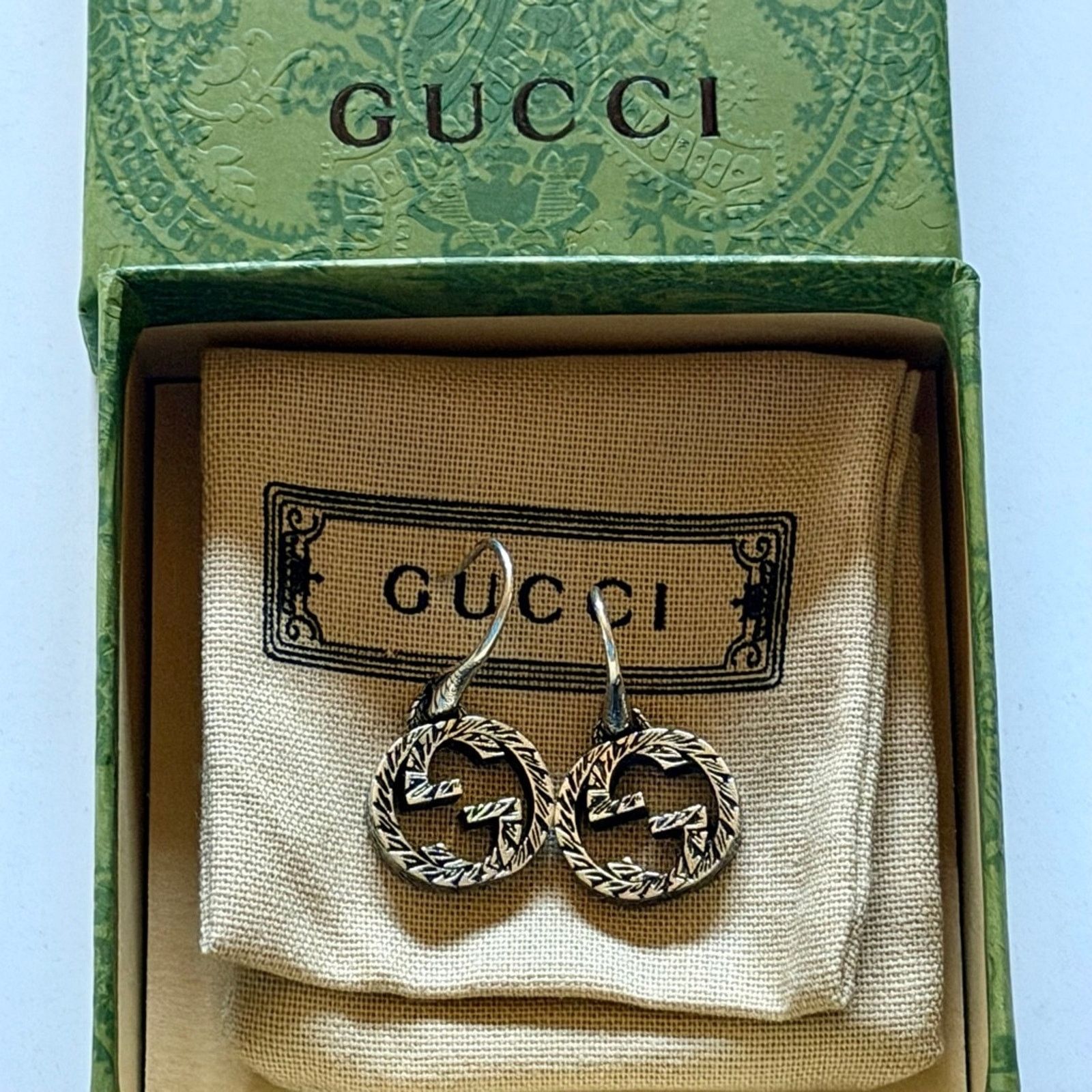 Gucci Women's Gucci Interlocking G Silver Drop Earrings One Size Size ONE SIZE - 7 Thumbnail