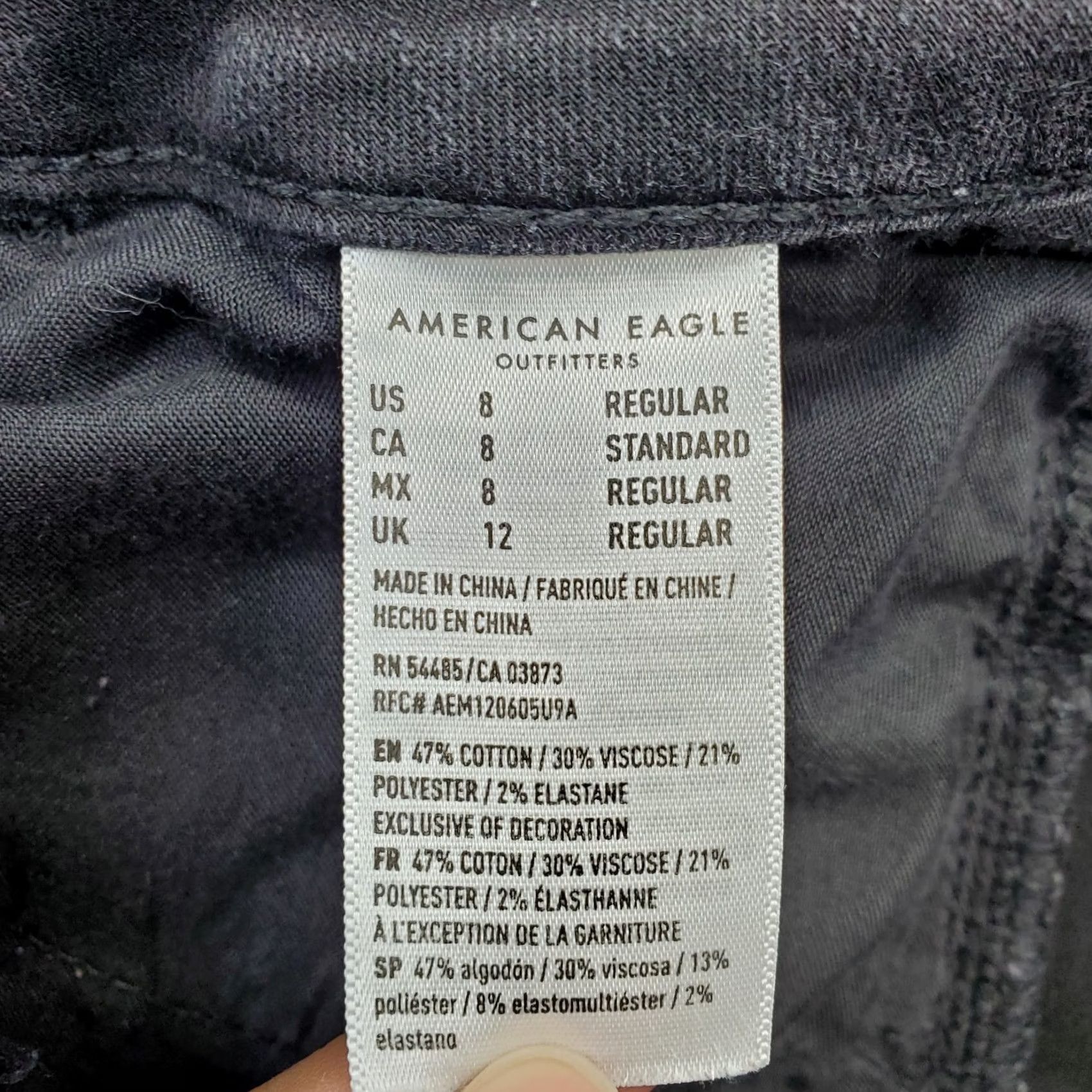 American Eagle Outfitters American Eagle Outfitters Jeans Womens 8 Black Denim Stretch Distressed Regular Fit Size 30" / US 8 / IT 44 - 8 Thumbnail