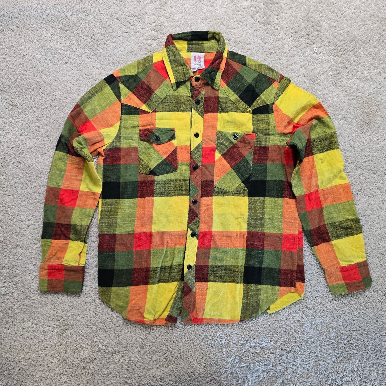 Topo Designs Topo Designs Mens discontinued Flannel Plaid Button Shirt L Size US L / EU 52-54 / 3 - 2 Thumbnail