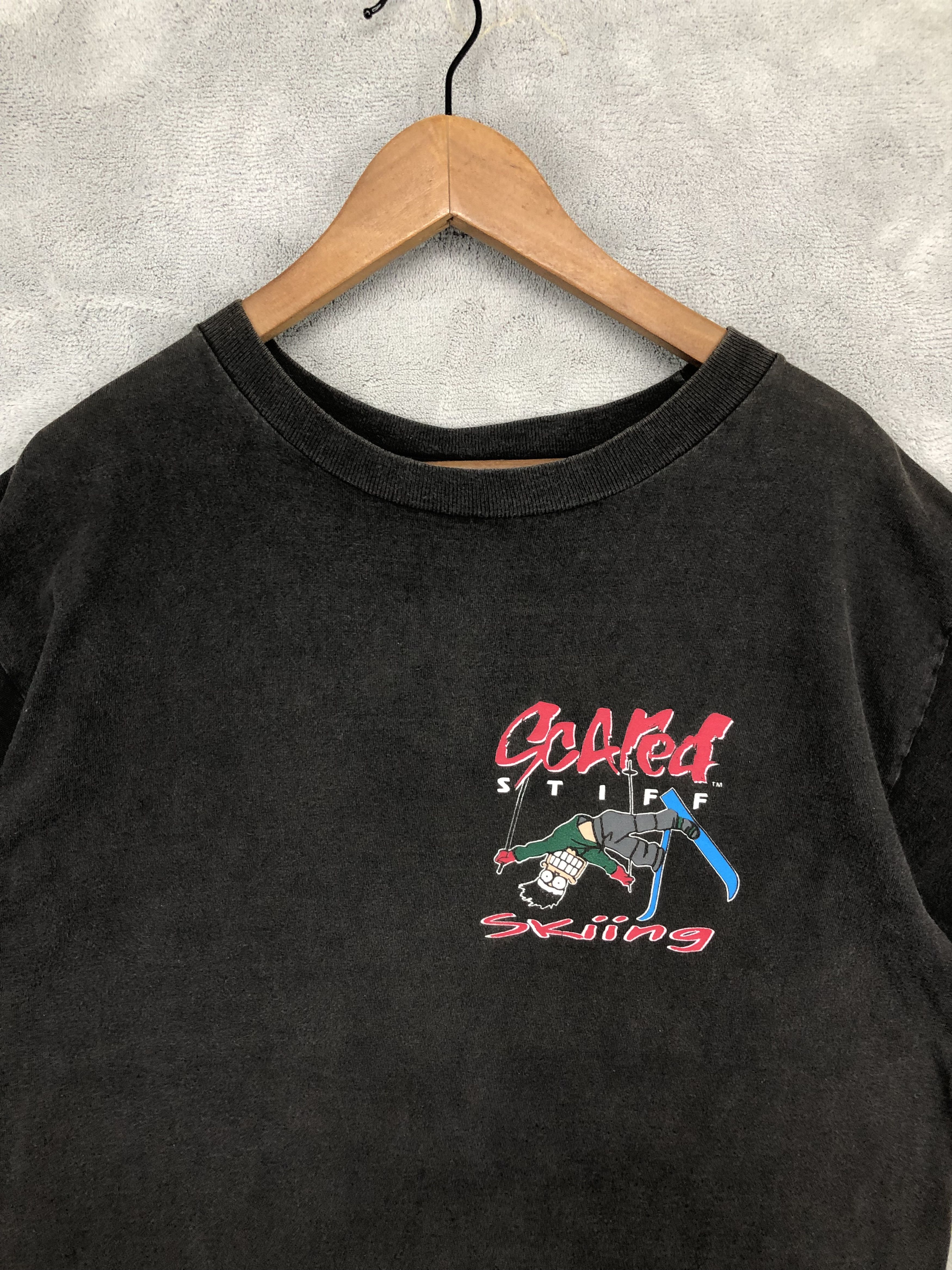 Vintage Vintage 90's Scare Stiff Skiing Tee Size US L / EU 52-54 / 3 - 3 Thumbnail
